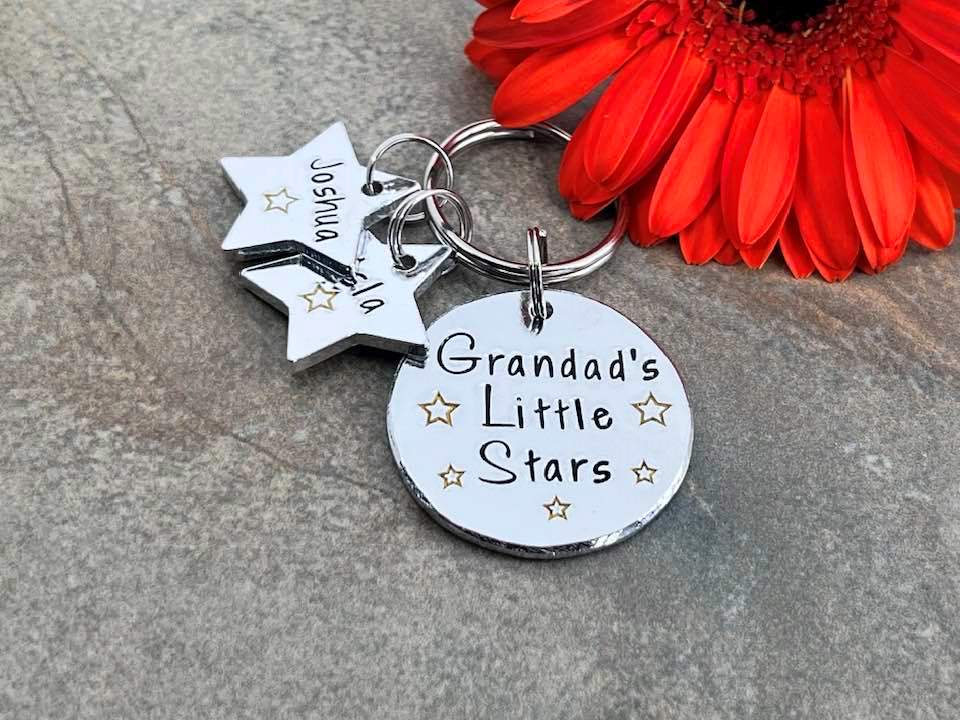 'Grandad's little stars' Keyring