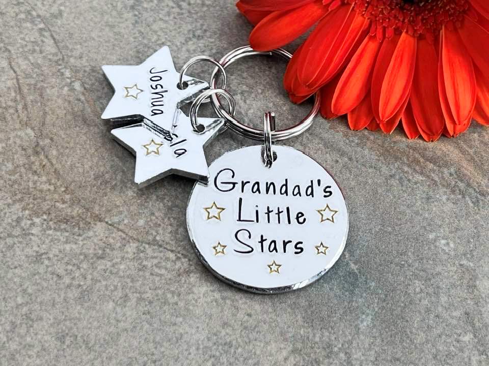 'Grandad's little stars' Keyring