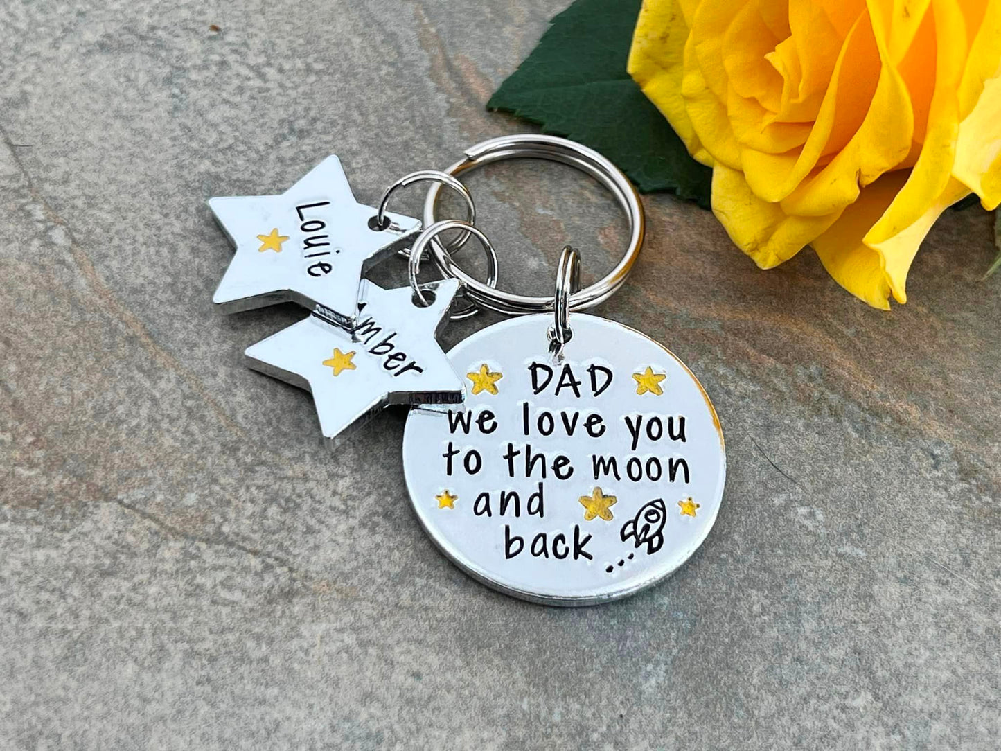 'Daddy I Love You To The Moon and Back' Keyring