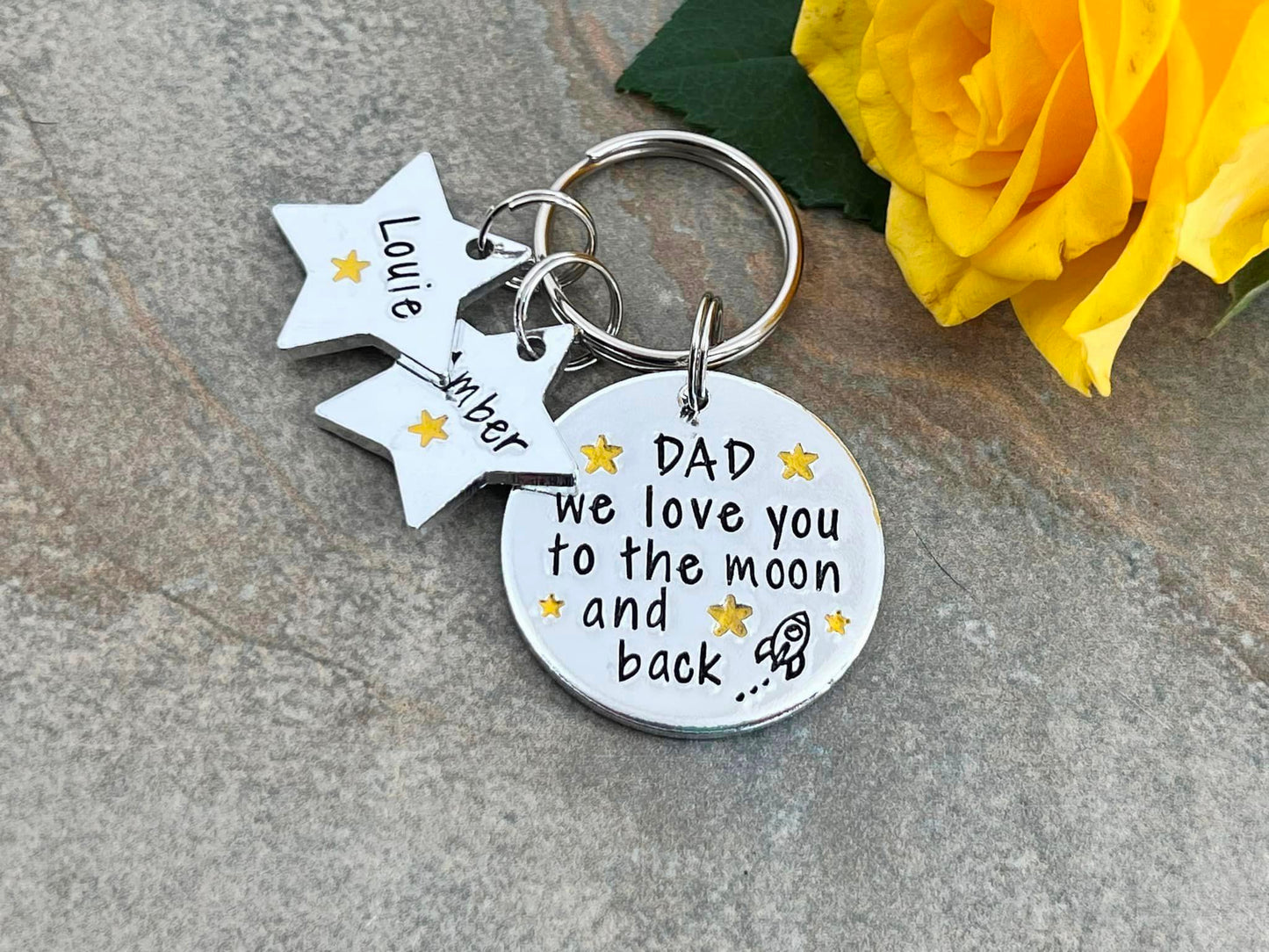 'Daddy I Love You To The Moon and Back' Keyring