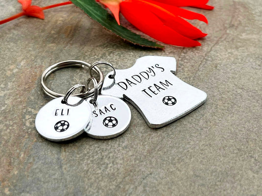 'Daddy's Team' Football Player Keyring