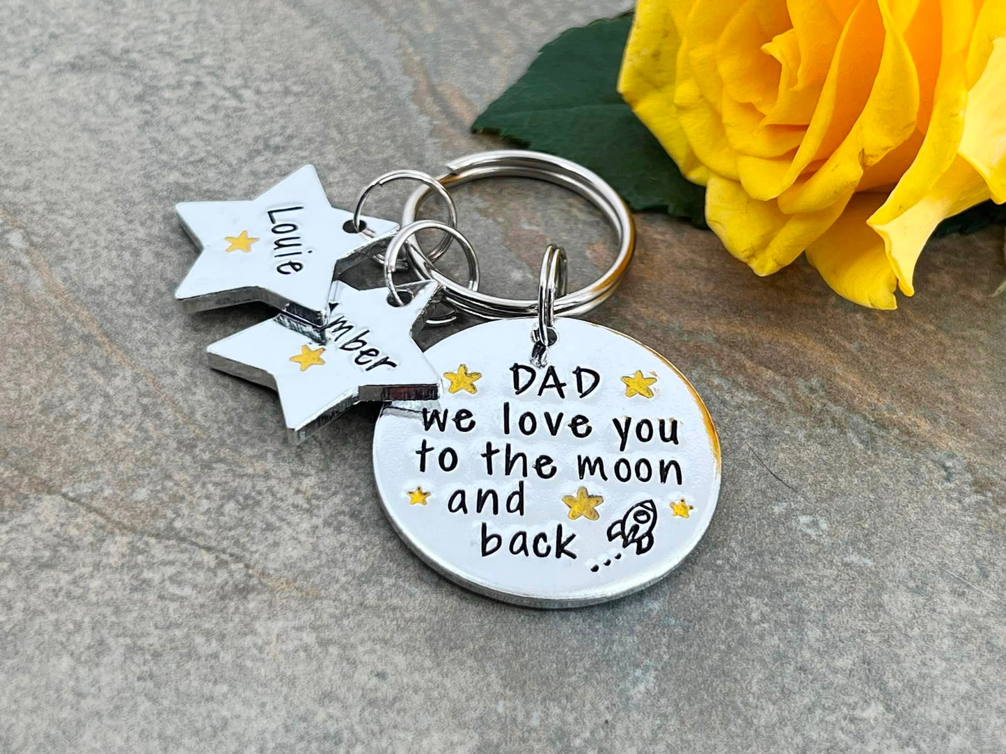 'Daddy I Love You To The Moon and Back' Keyring