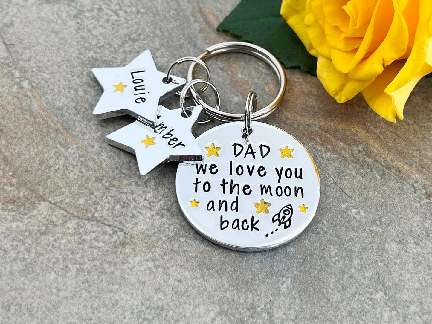 'Daddy I Love You To The Moon and Back' Keyring