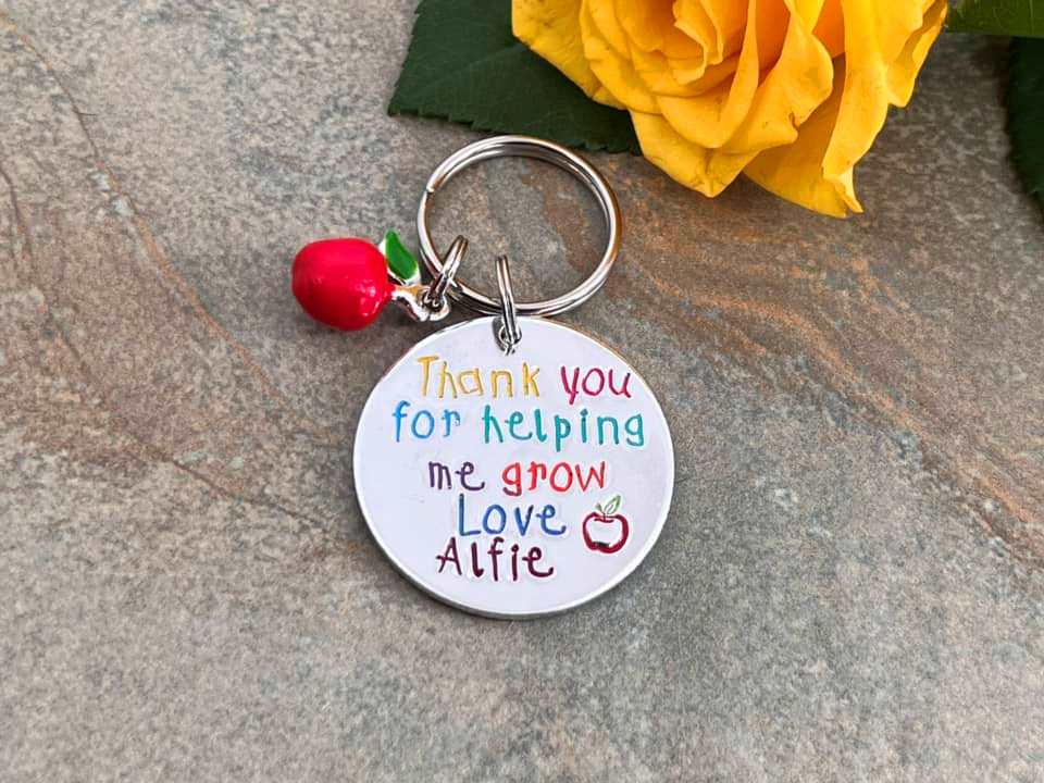 'Thank You For Helping Me Grow' Teacher's Keyring