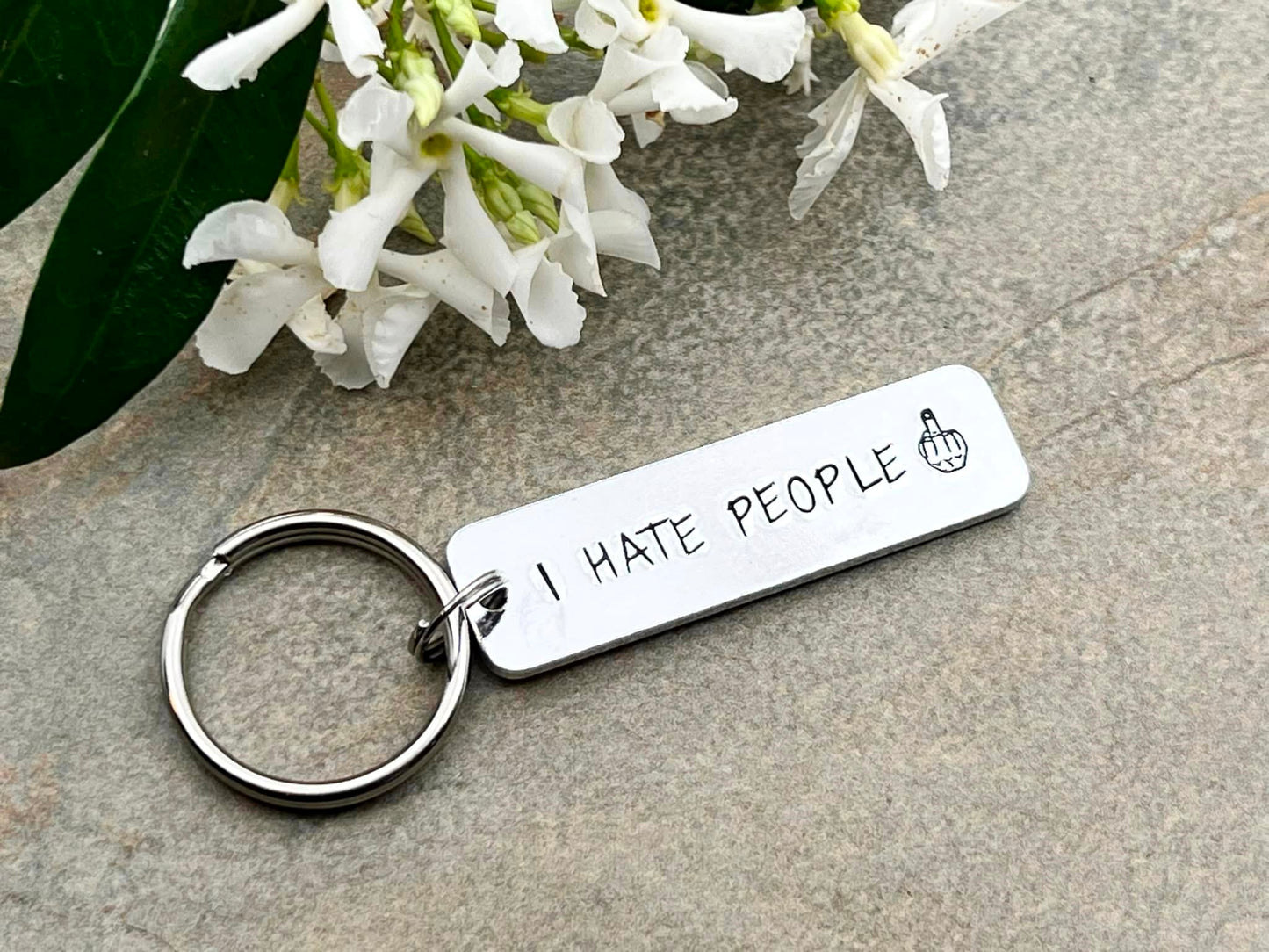 'I Hate People' Funny Keyring