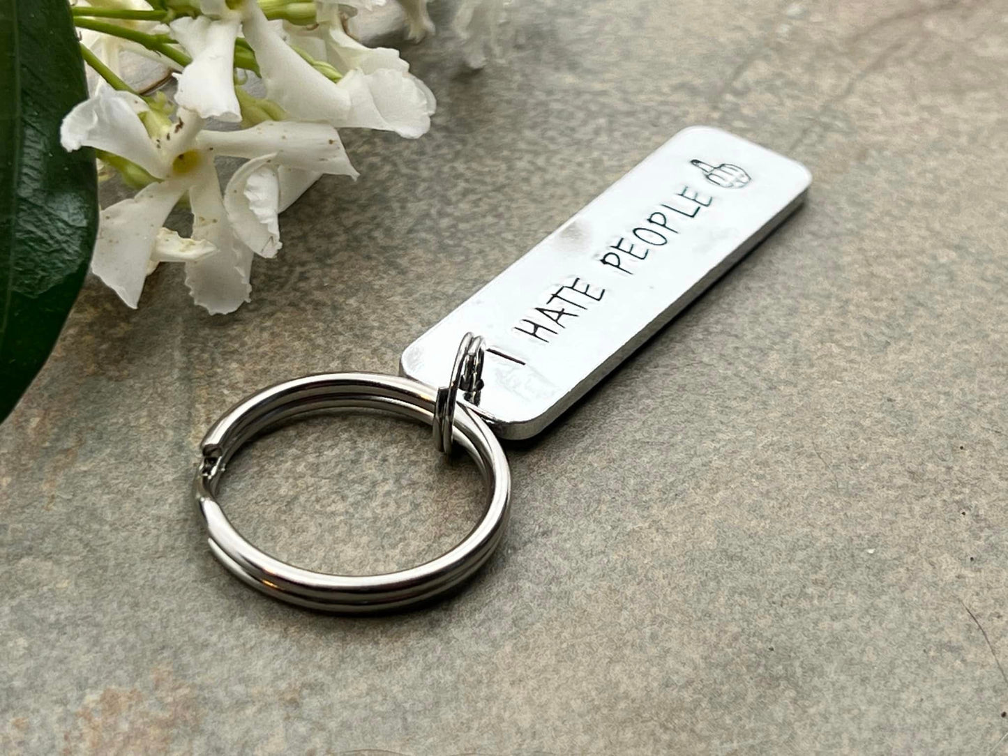 'I Hate People' Funny Keyring