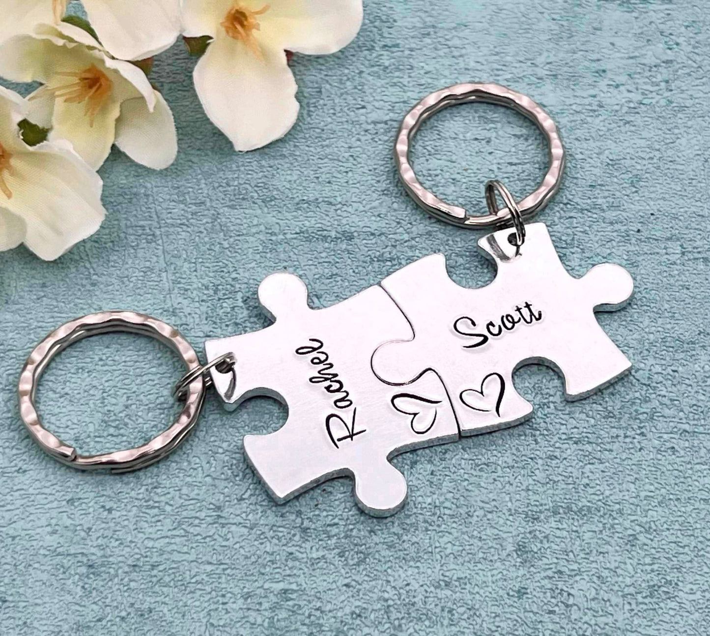 Name Best Friends/Couple's Puzzle Keyring Set