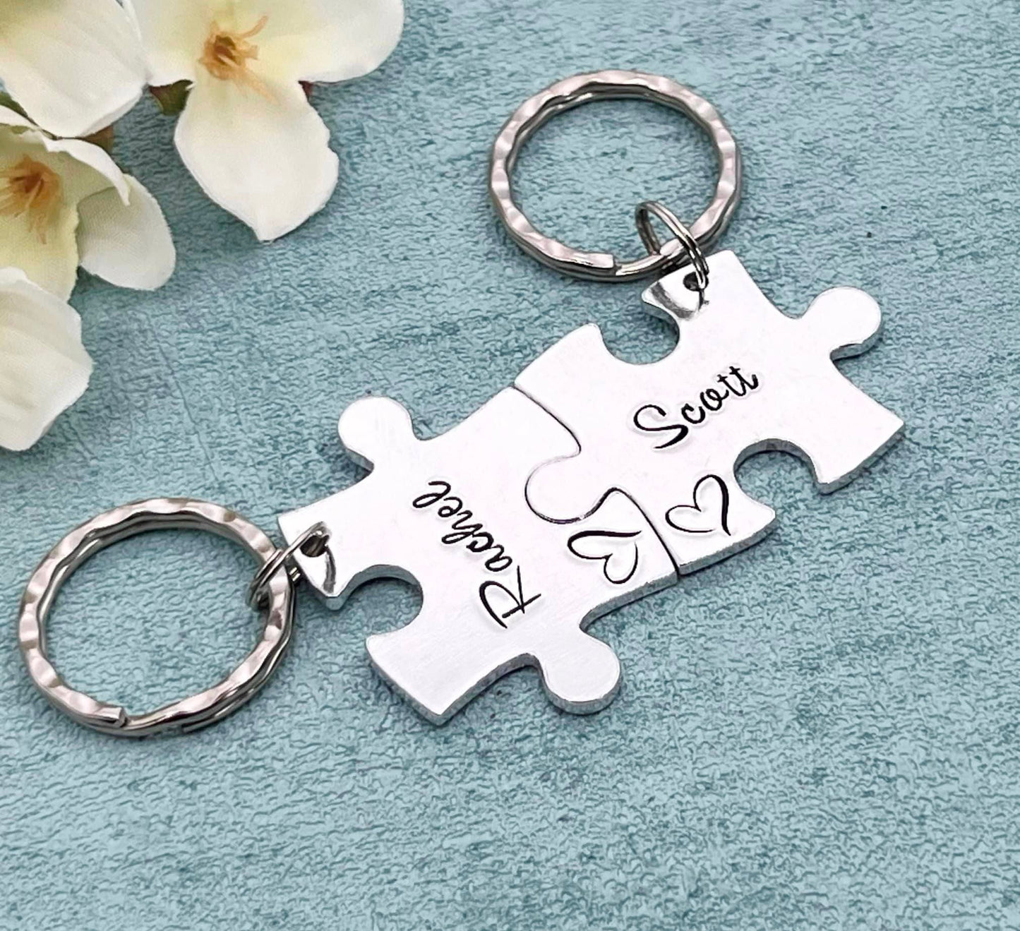 Name Best Friends/Couple's Puzzle Keyring Set