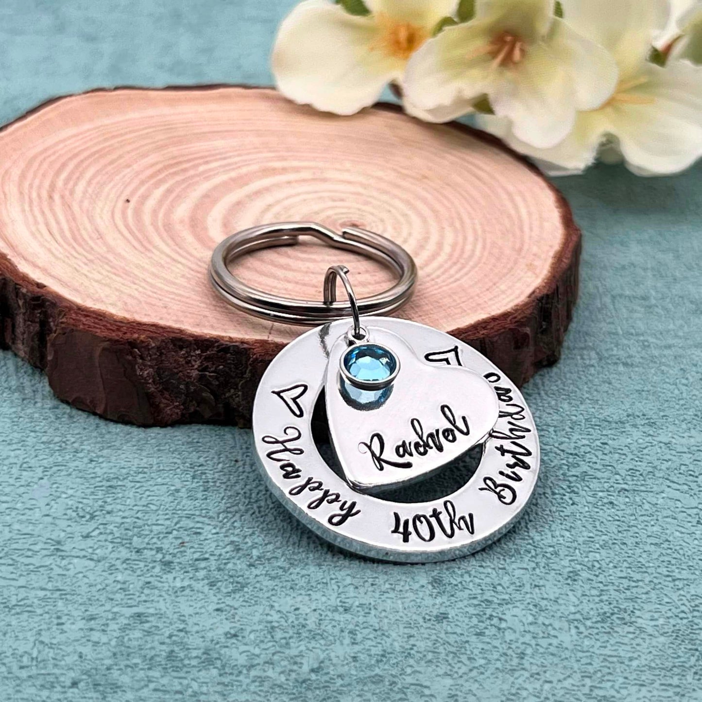Womens 40th Birthday Keyring