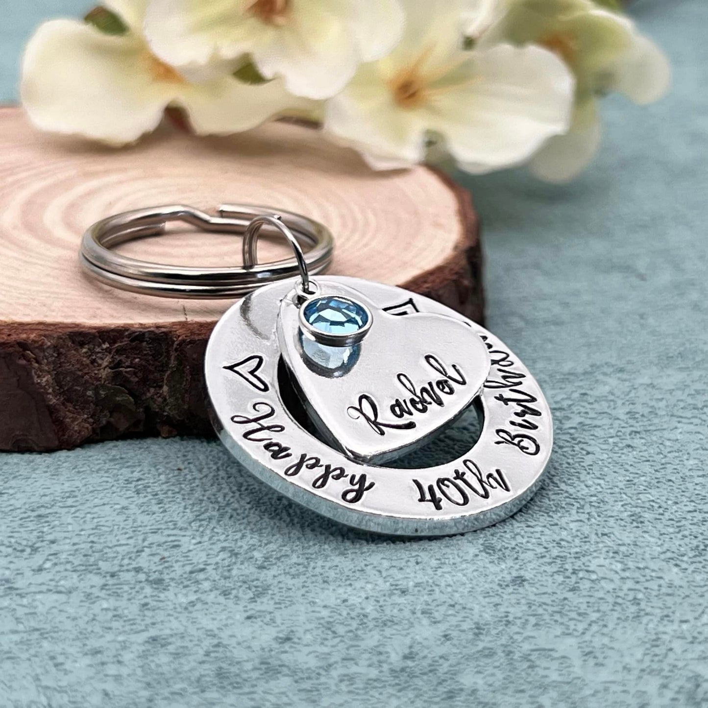 Womens 40th Birthday Keyring