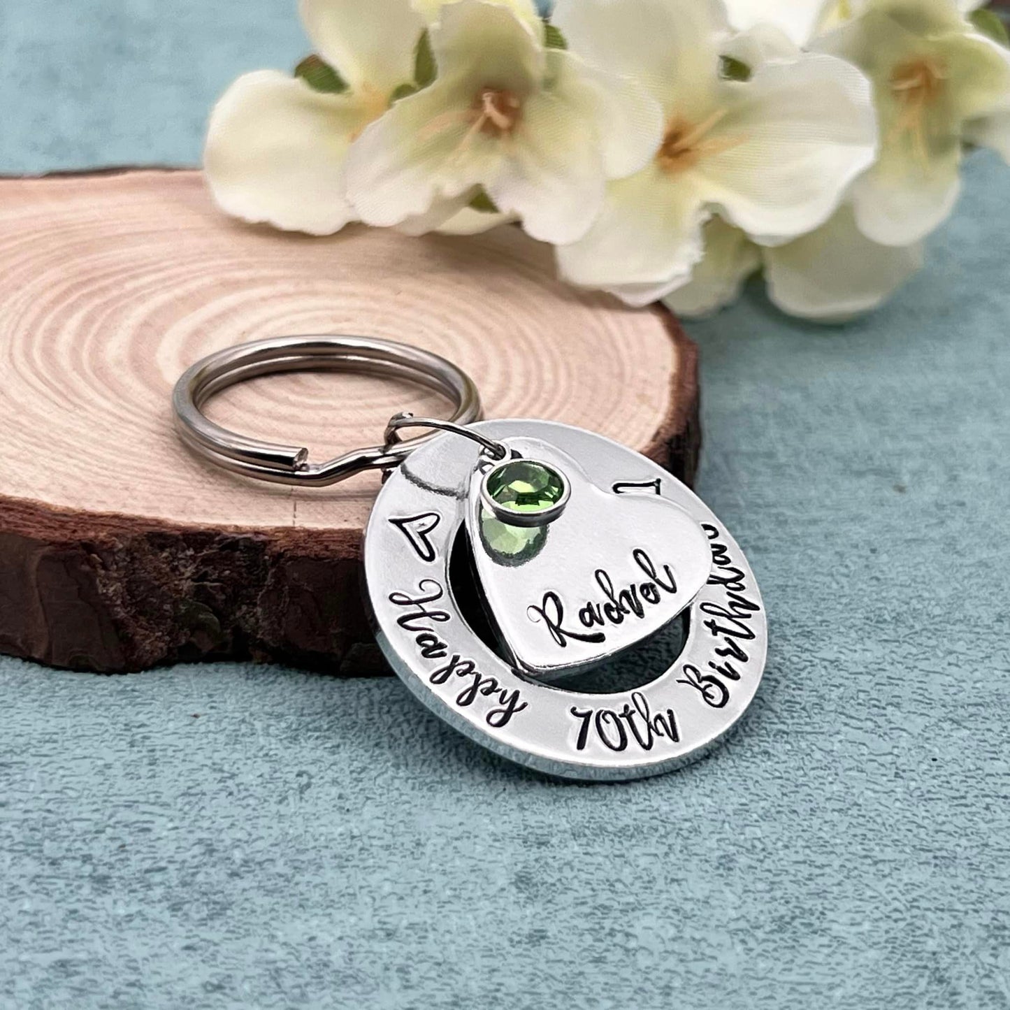 Womens 70th Birthday Keyring