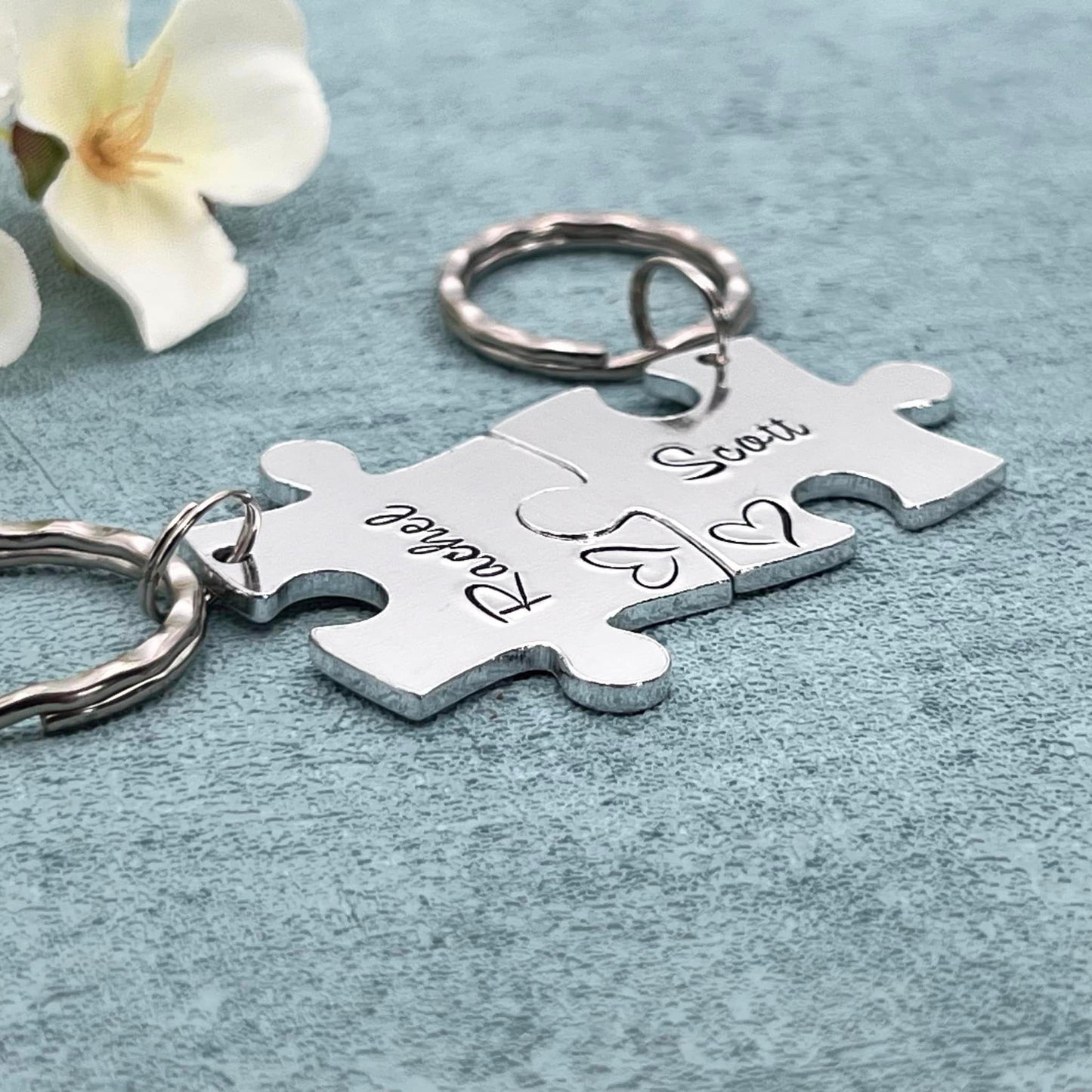 Name Best Friends/Couple's Puzzle Keyring Set