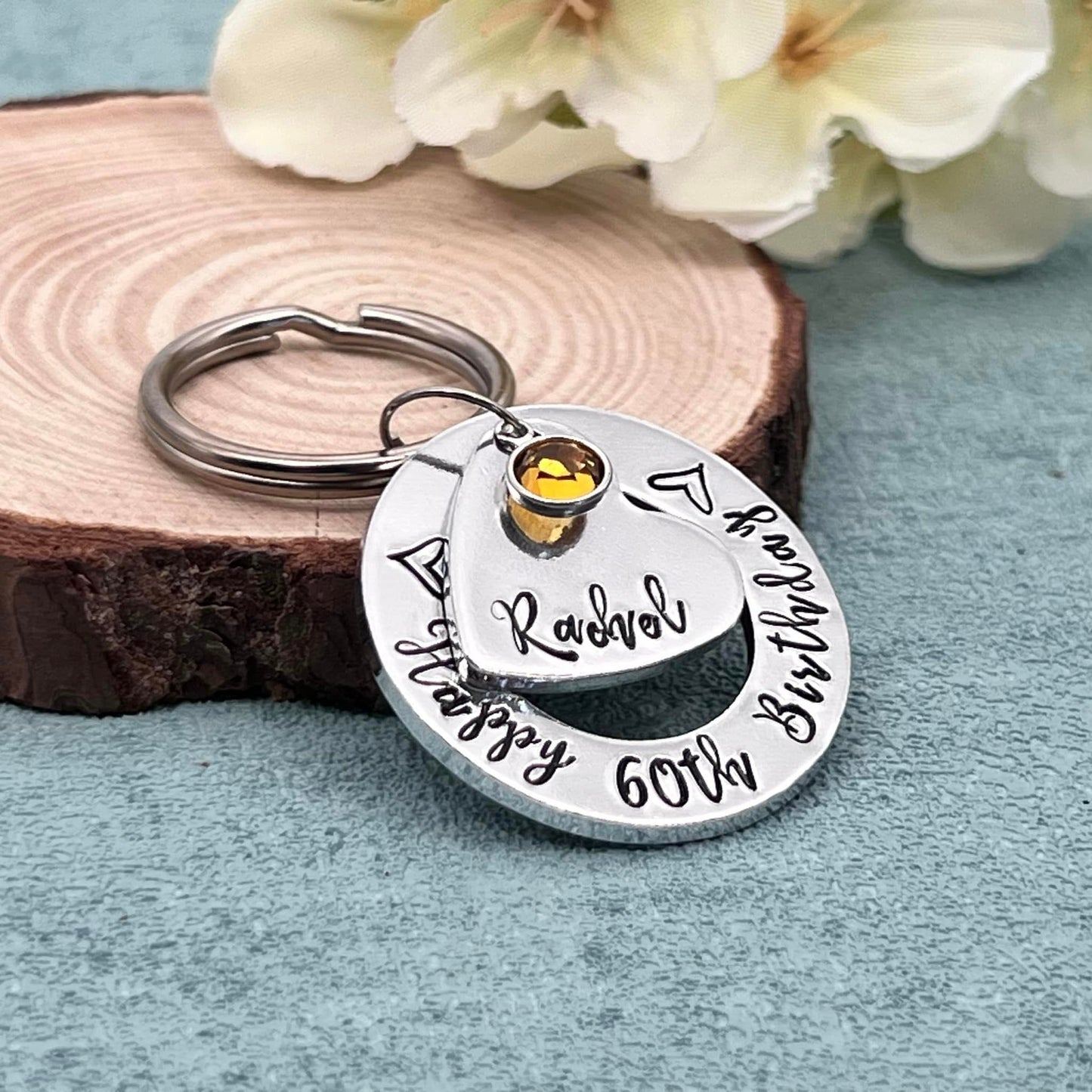 Womens 60th Birthday Keyring