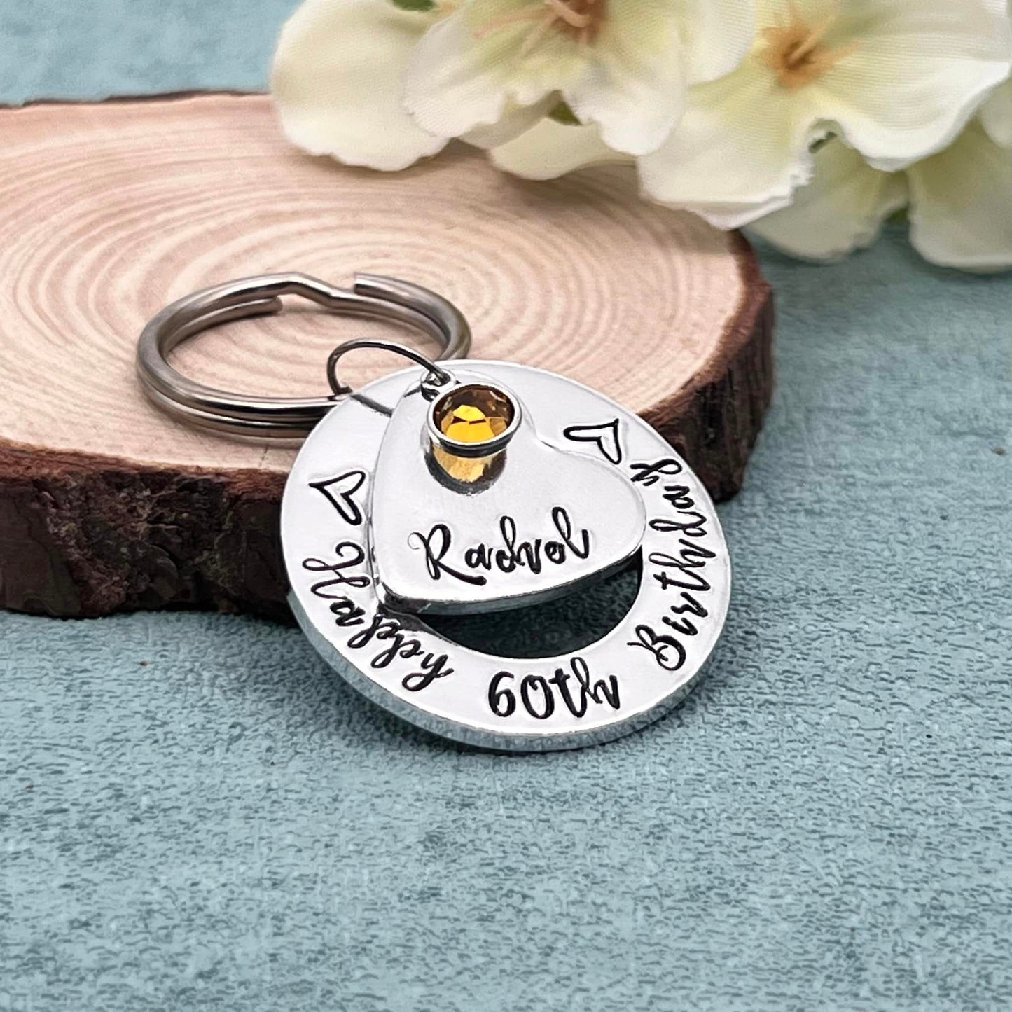 Womens 60th Birthday Keyring
