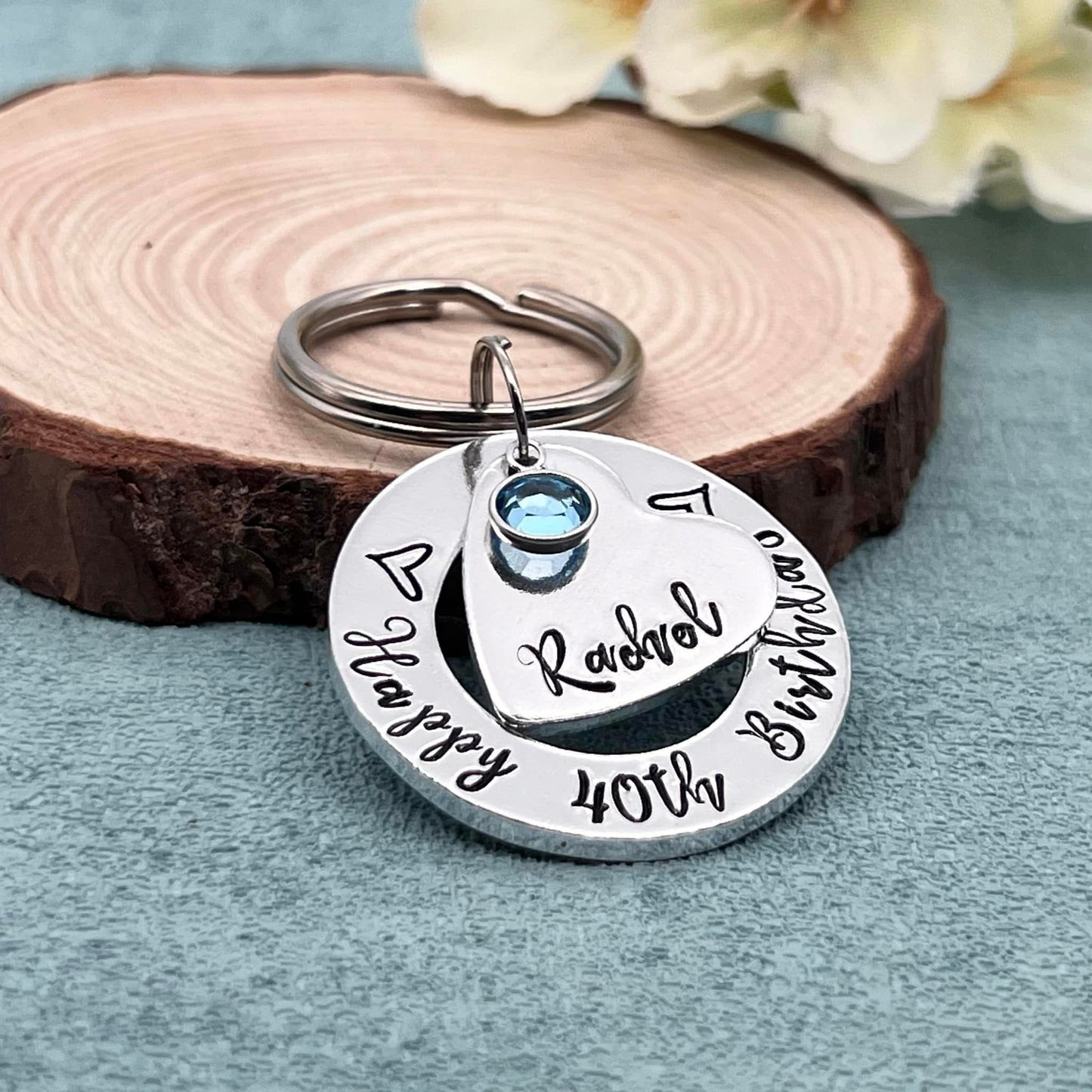 Womens 40th Birthday Keyring