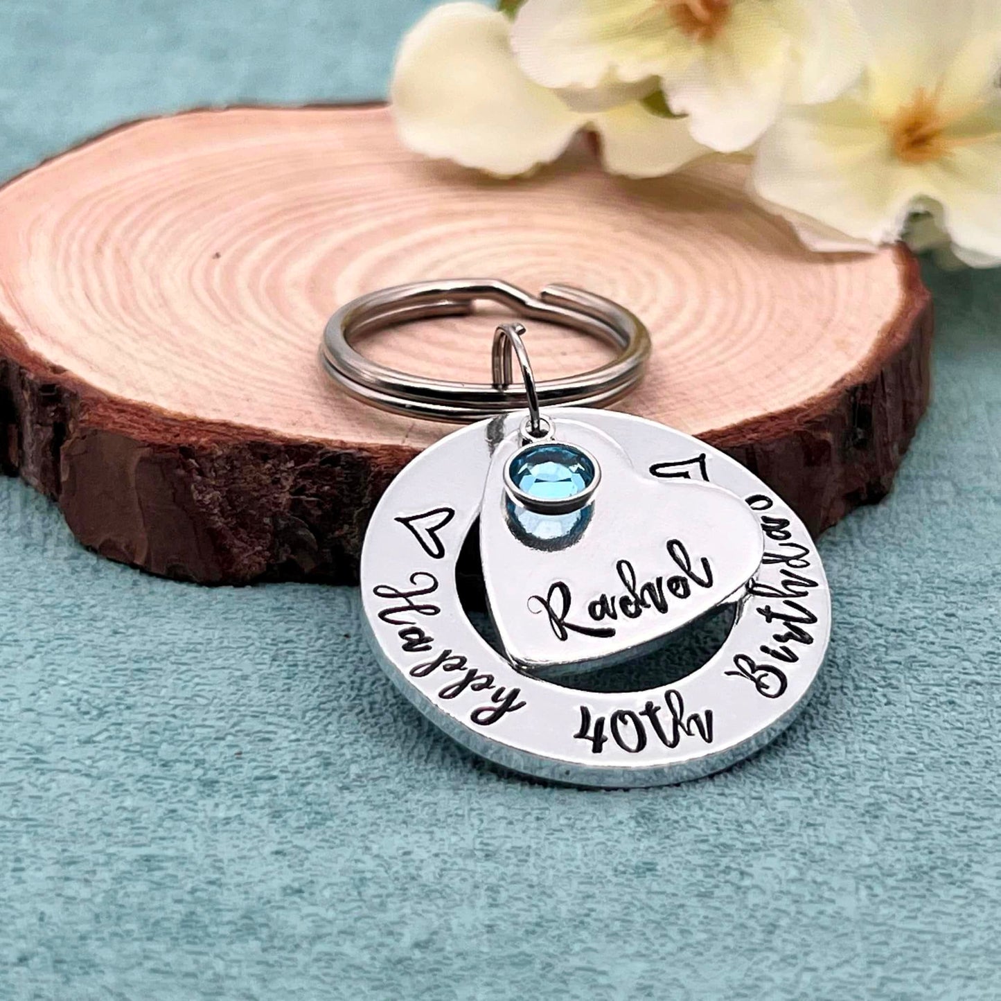 Womens 40th Birthday Keyring