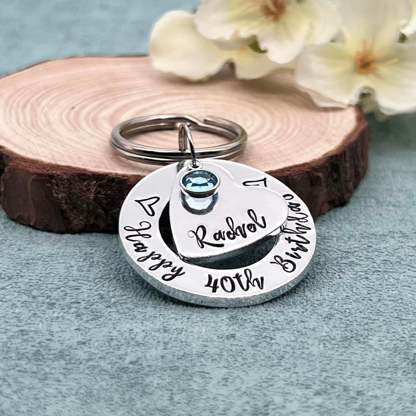 Womens 40th Birthday Keyring