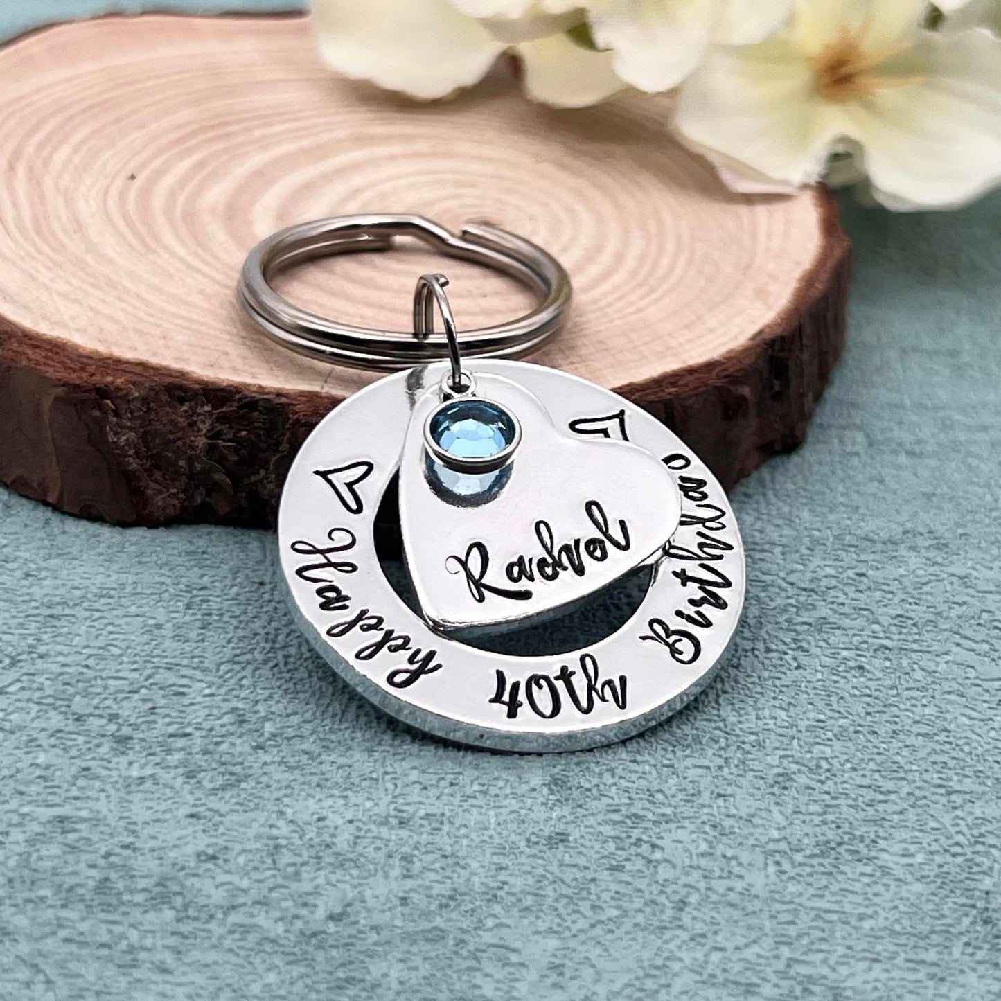 Womens 40th Birthday Keyring