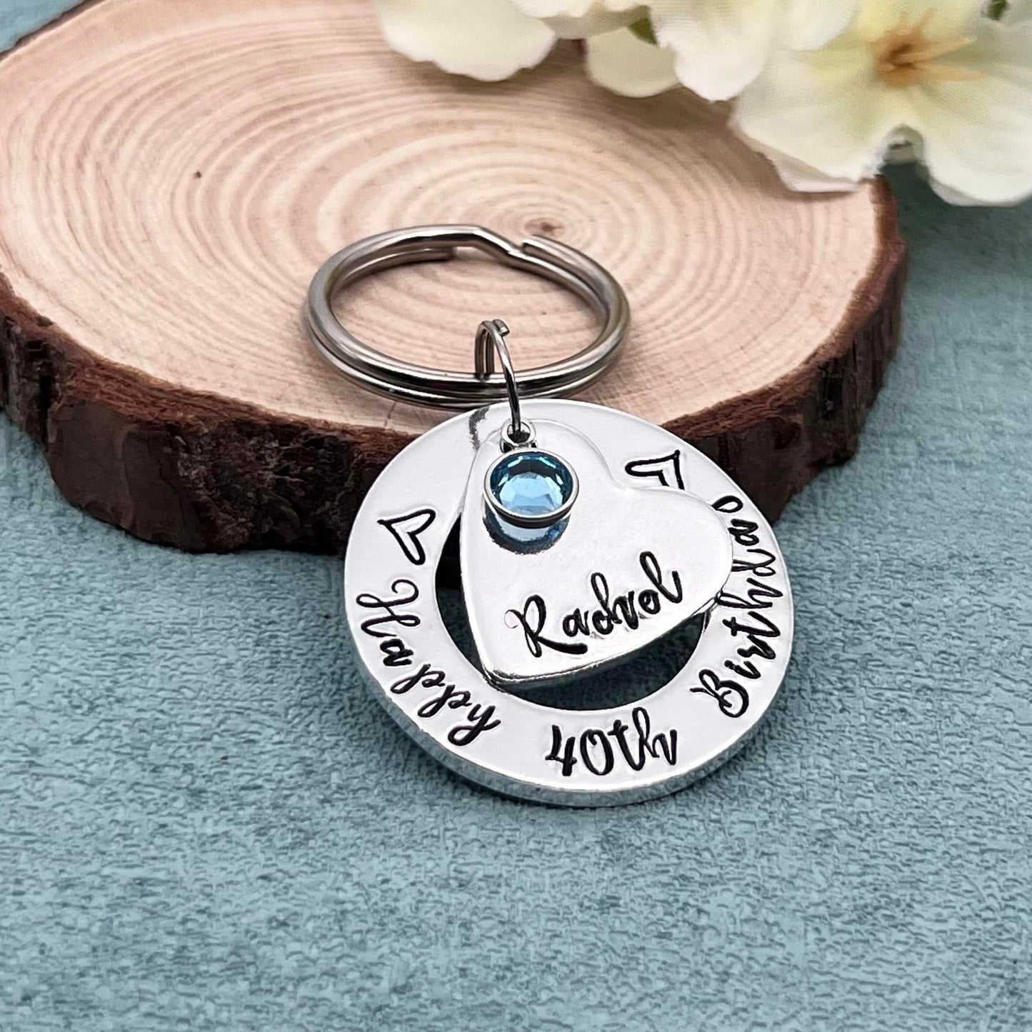 Womens 40th Birthday Keyring