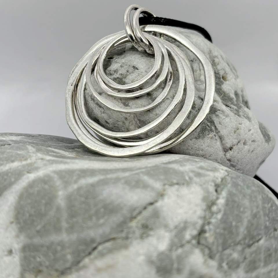 Circle double sided pendant necklace