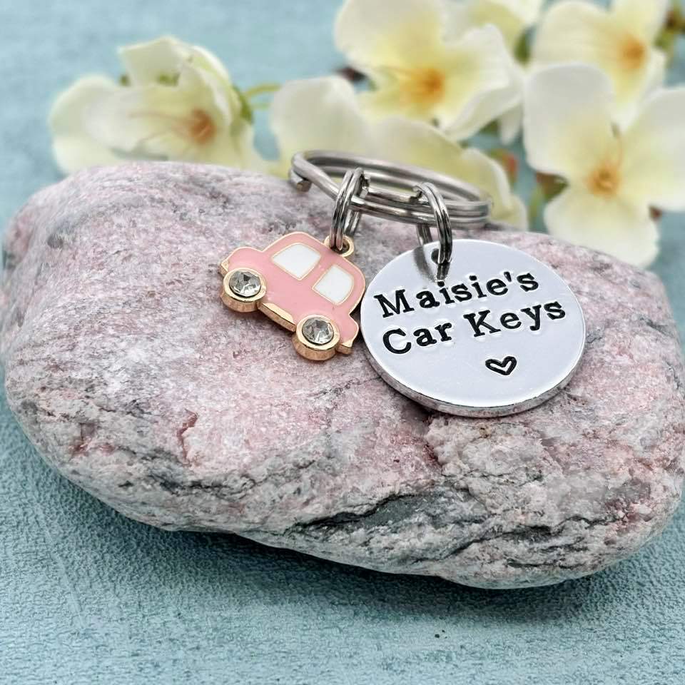 New Driver Keyring, First Car Gift, New Car Personalised Name Keyring