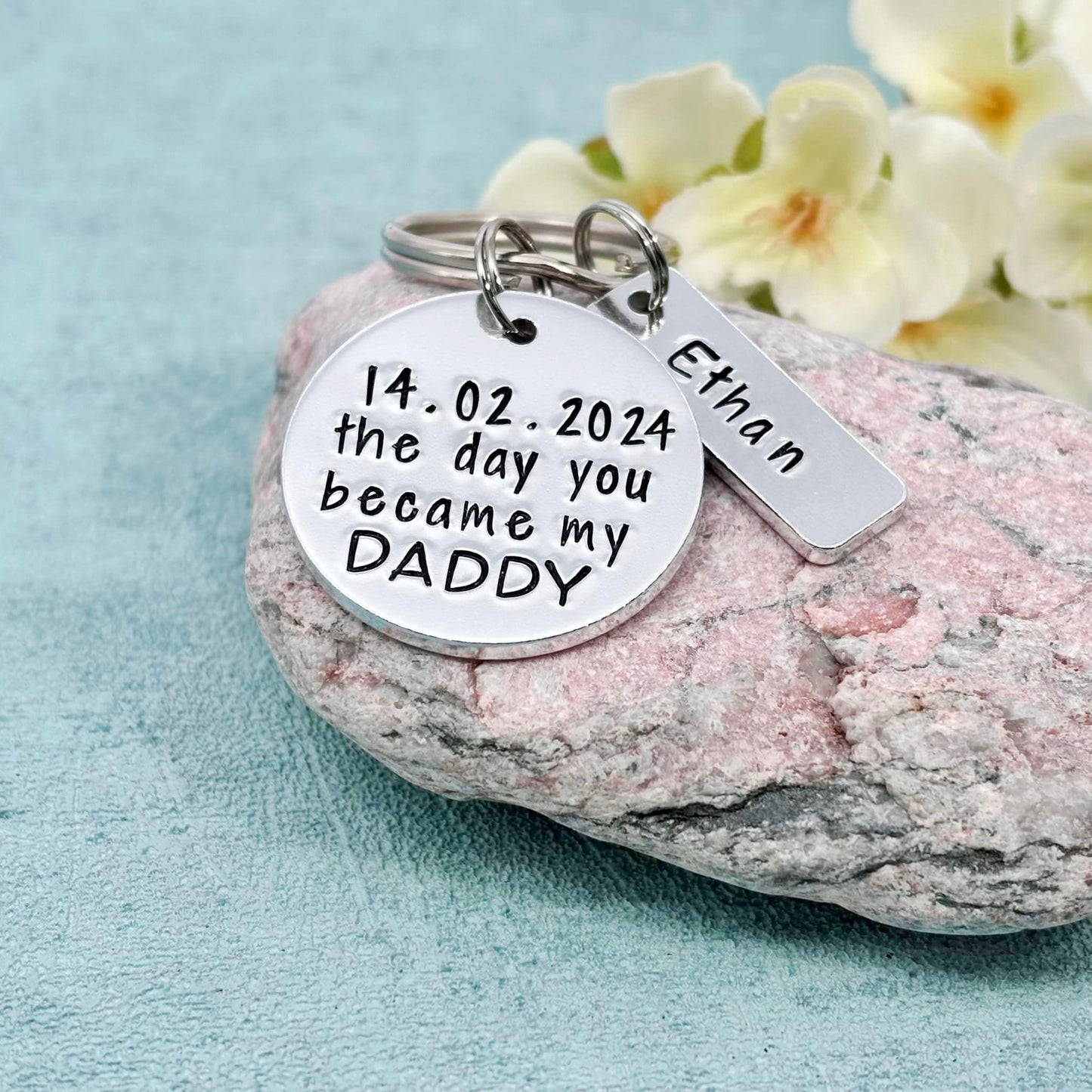'The Day You Became My Daddy' Keyring