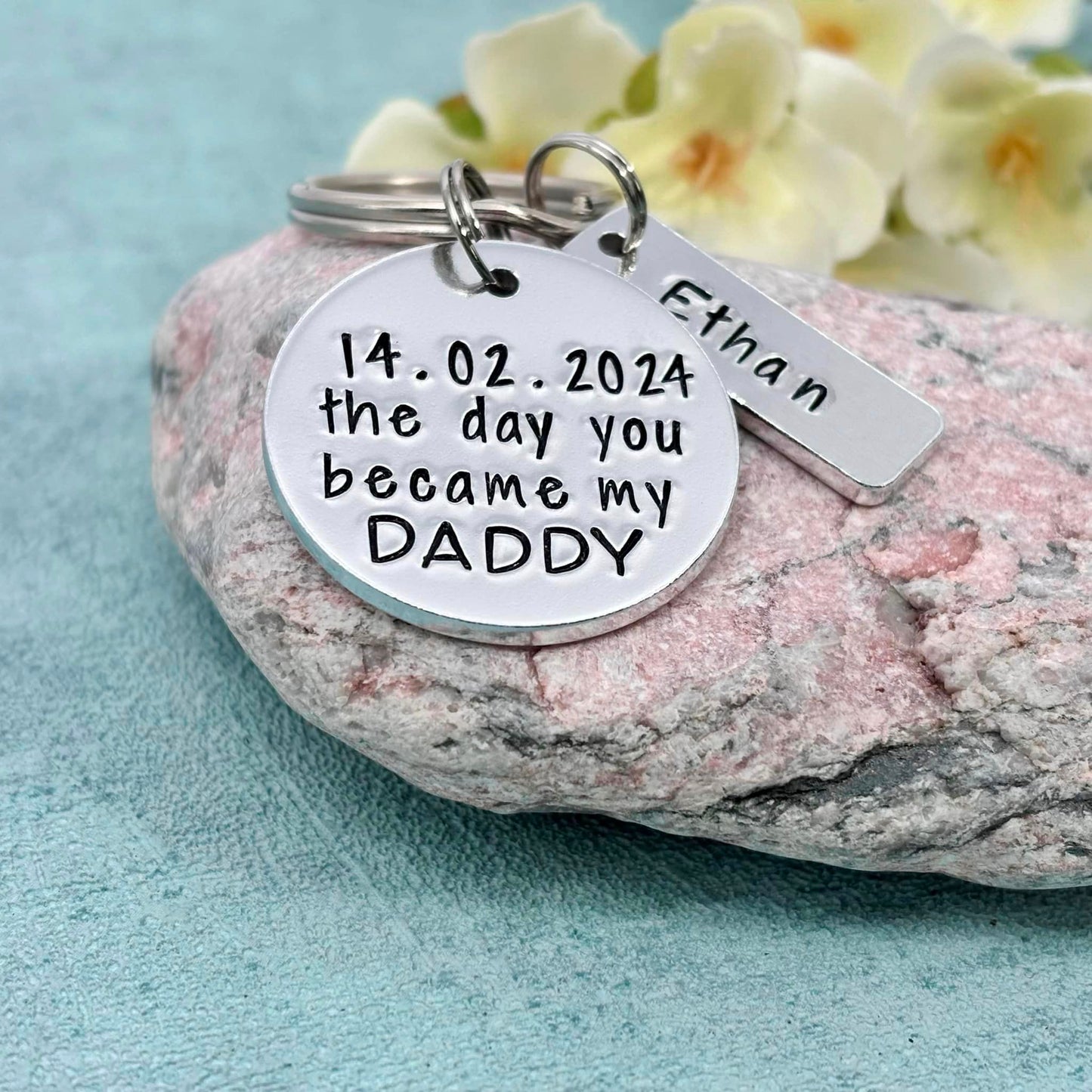 'The Day You Became My Daddy' Keyring