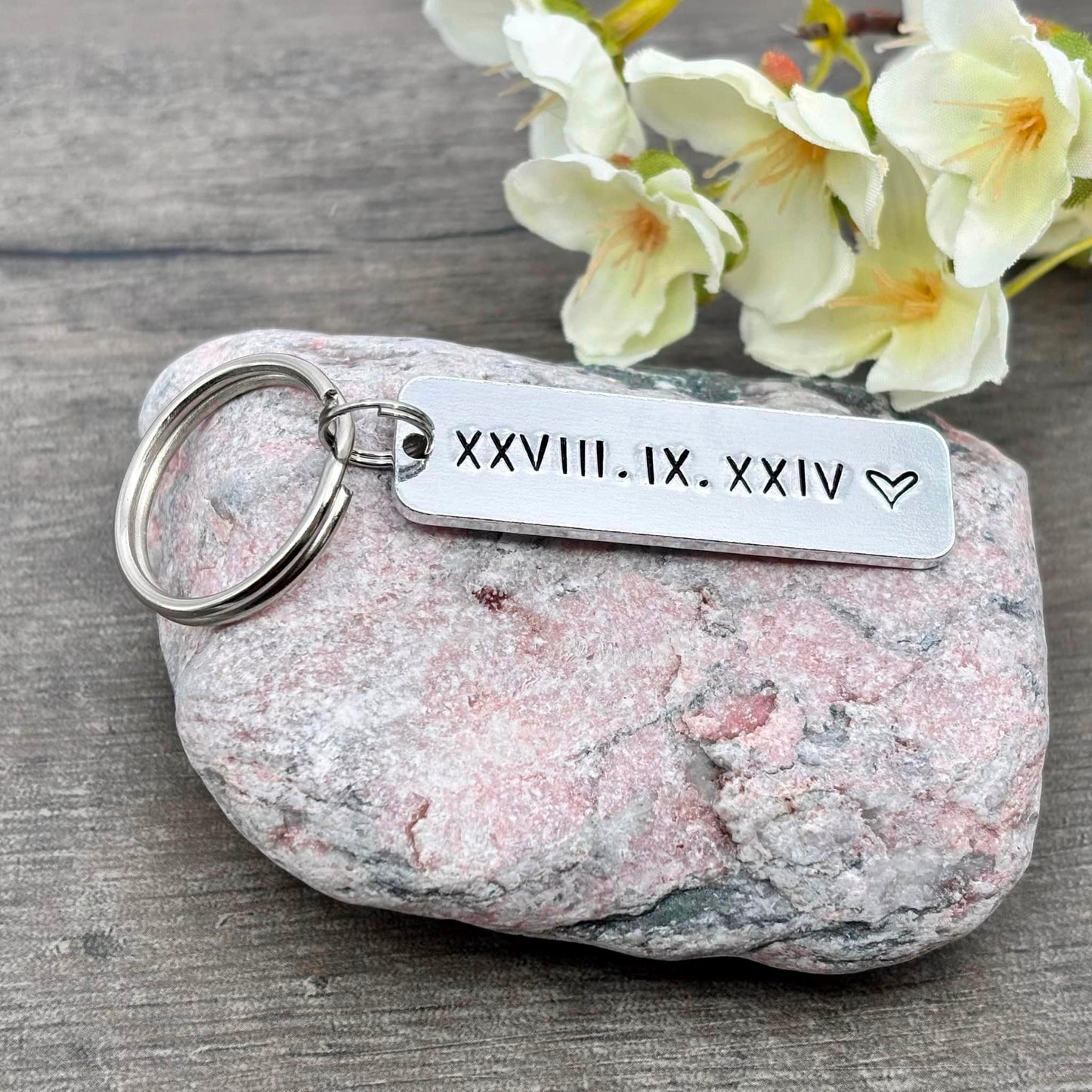 Special Date/Roman Numerals Couple's Keyring