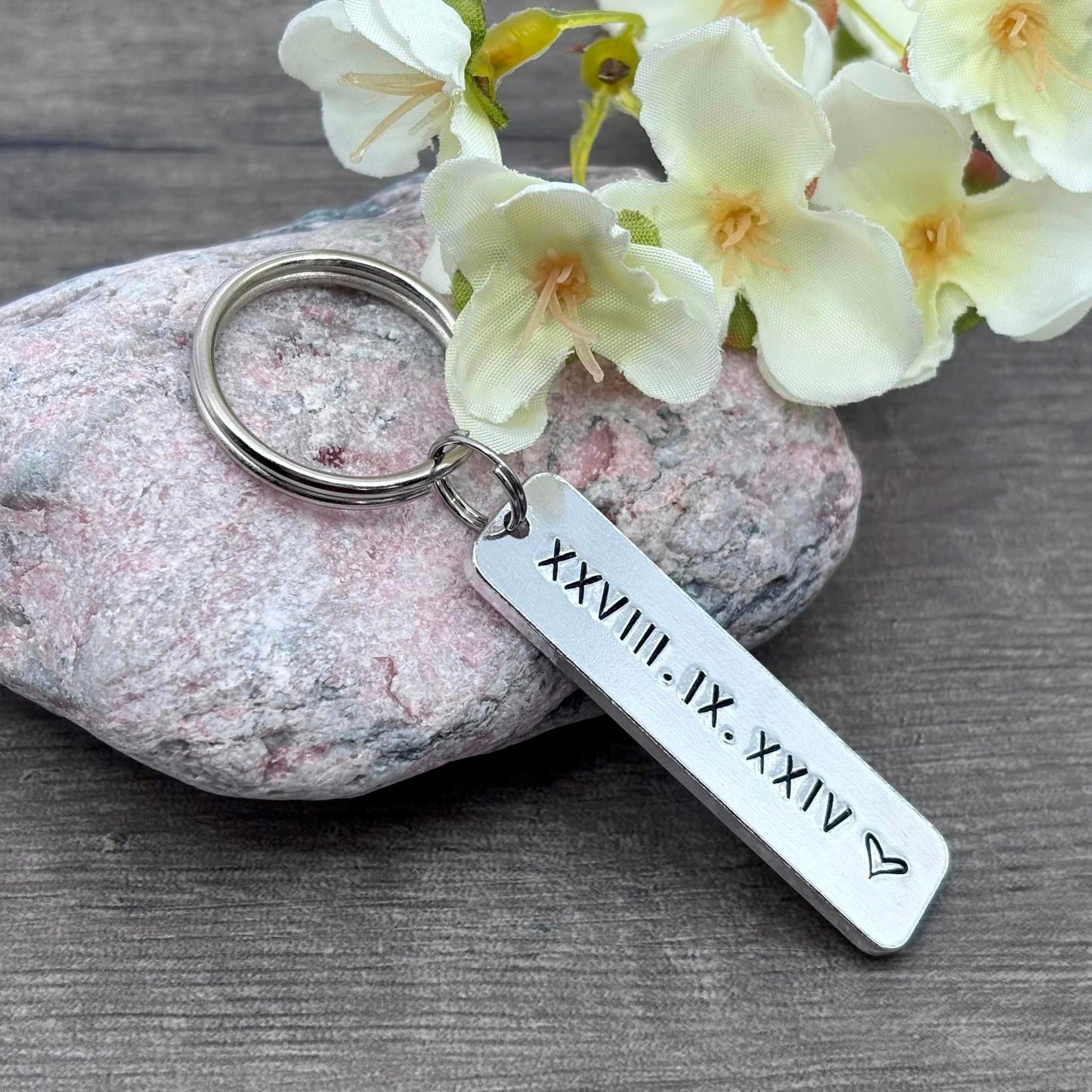 Special Date/Roman Numerals Couple's Keyring