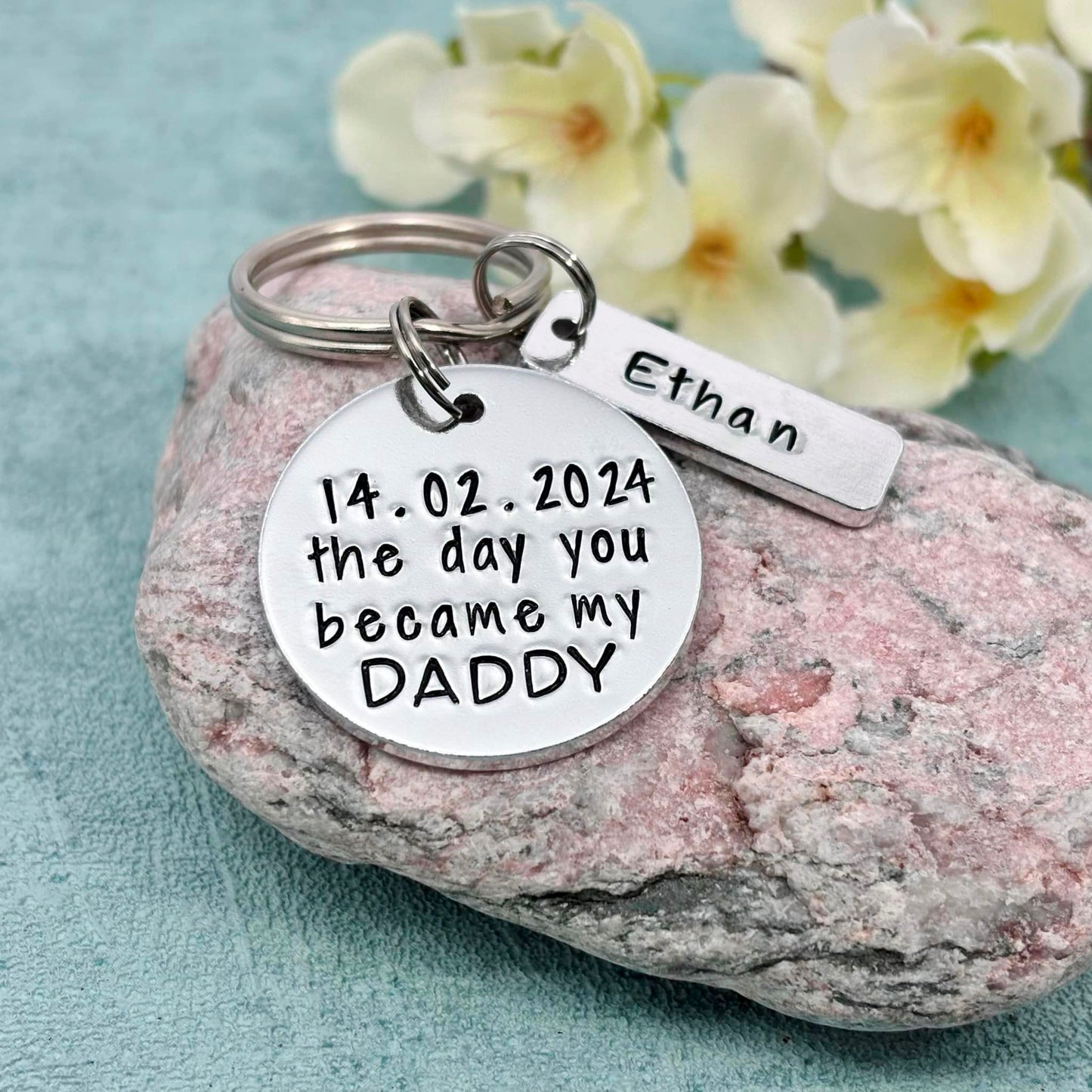 'The Day You Became My Daddy' Keyring