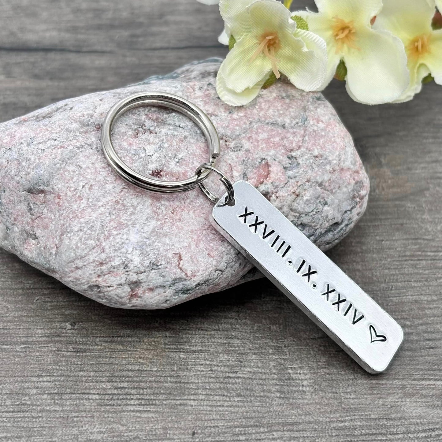 Special Date/Roman Numerals Couple's Keyring