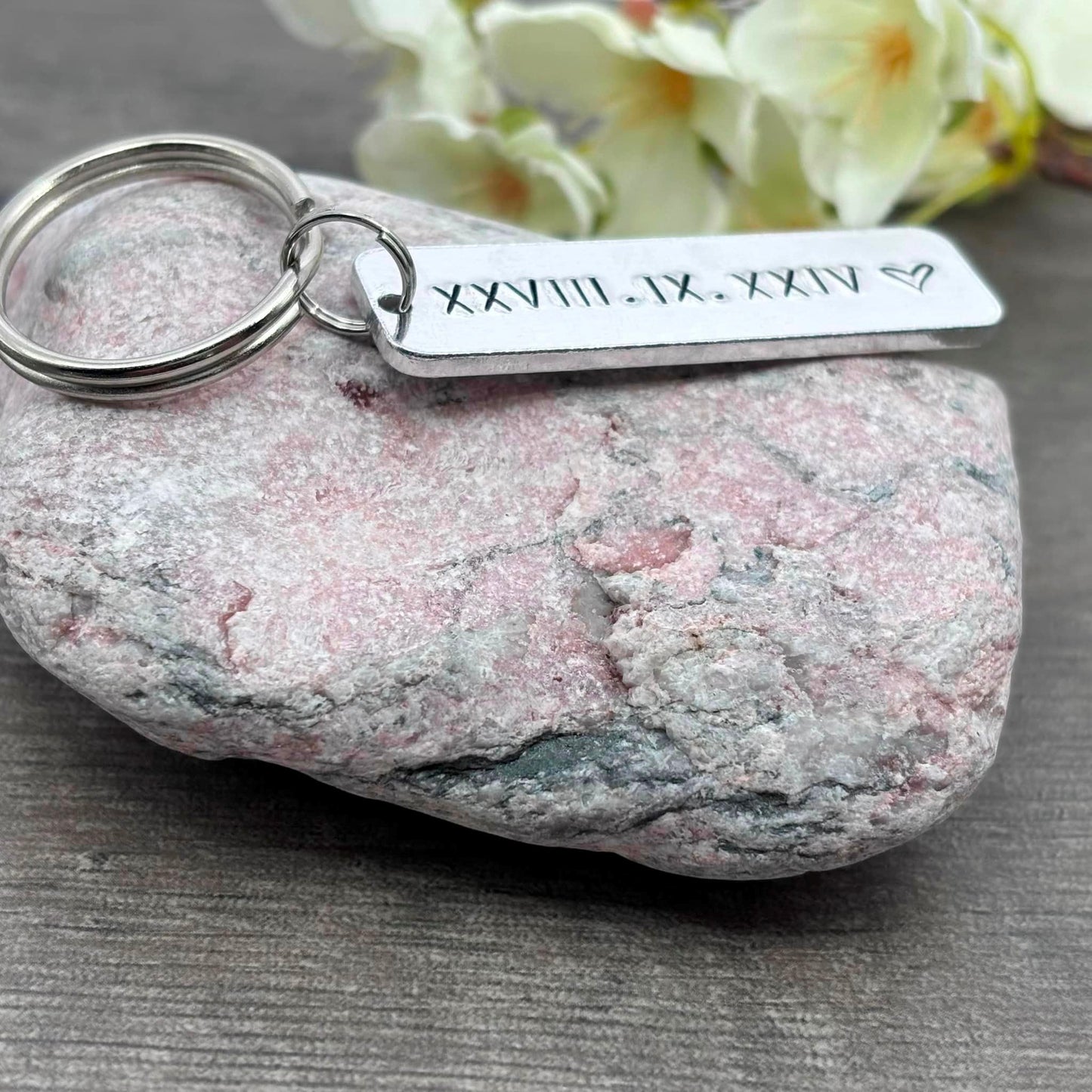 Special Date/Roman Numerals Couple's Keyring