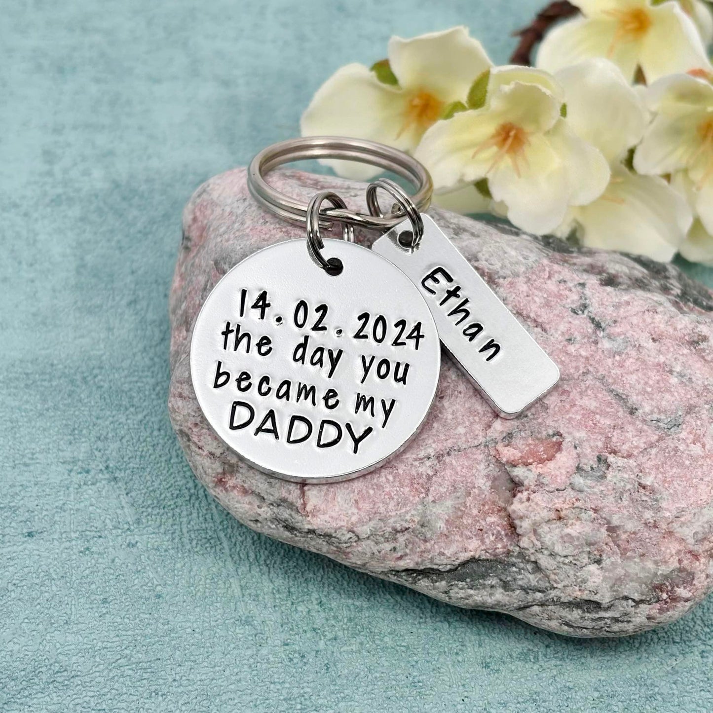 'The Day You Became My Daddy' Keyring