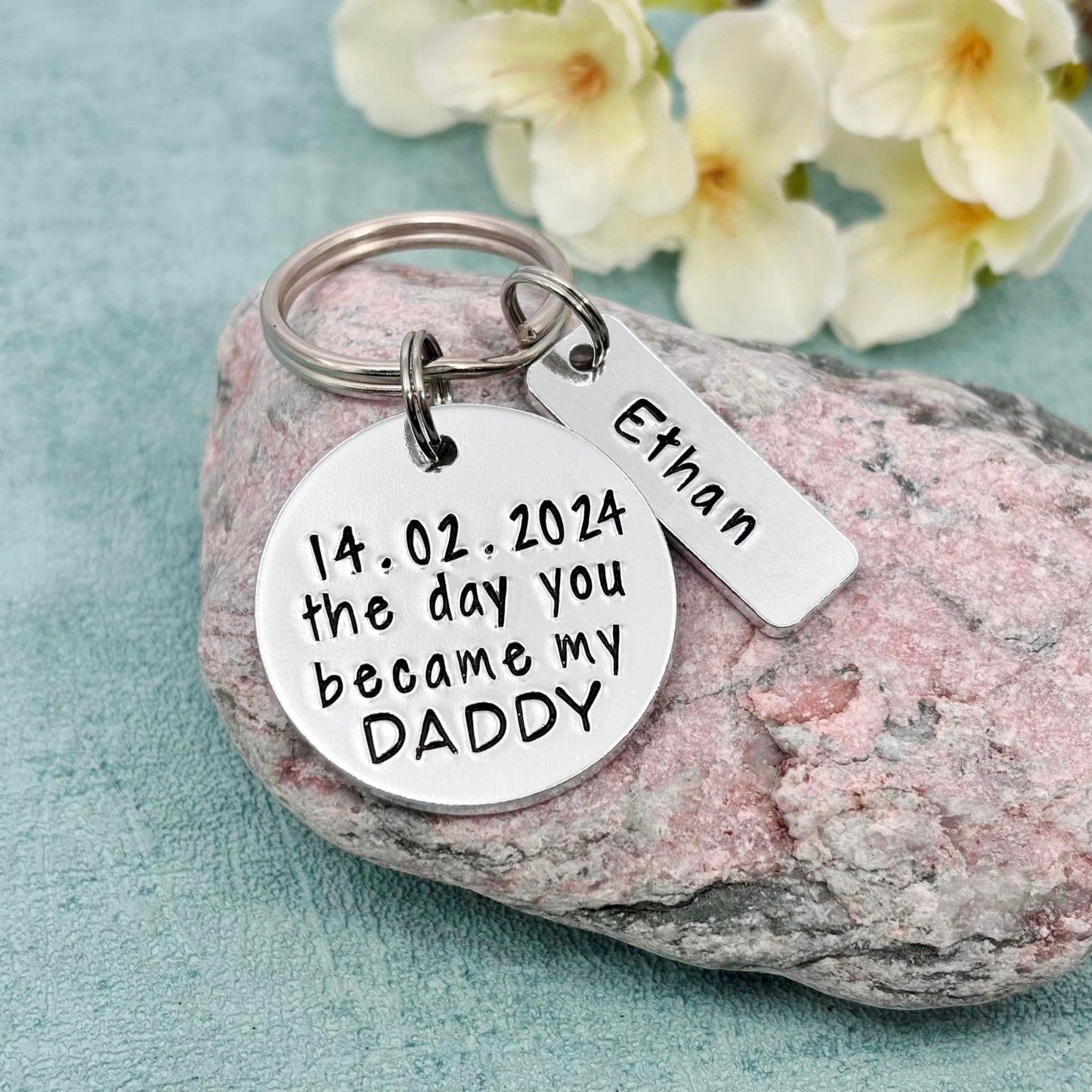 'The Day You Became My Daddy' Keyring
