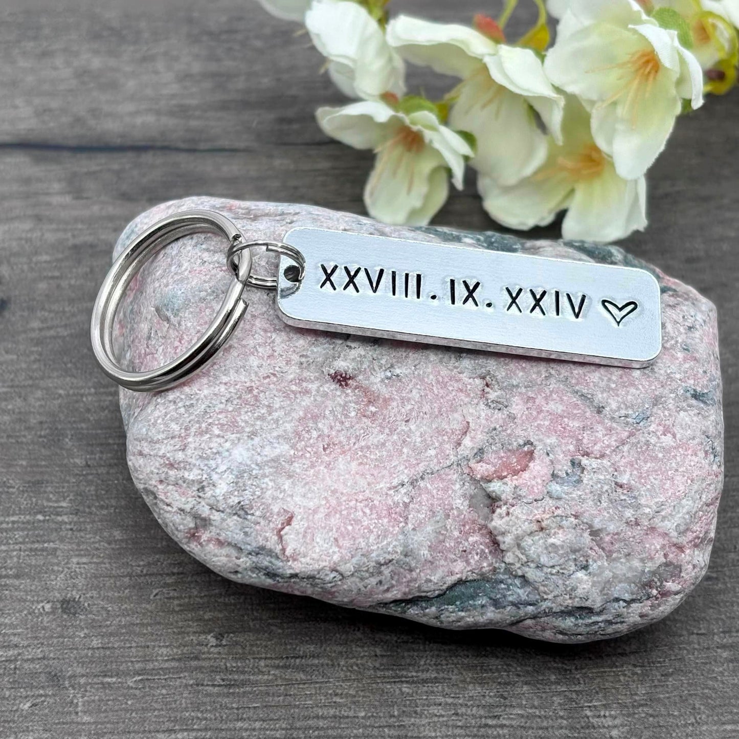 Special Date/Roman Numerals Couple's Keyring