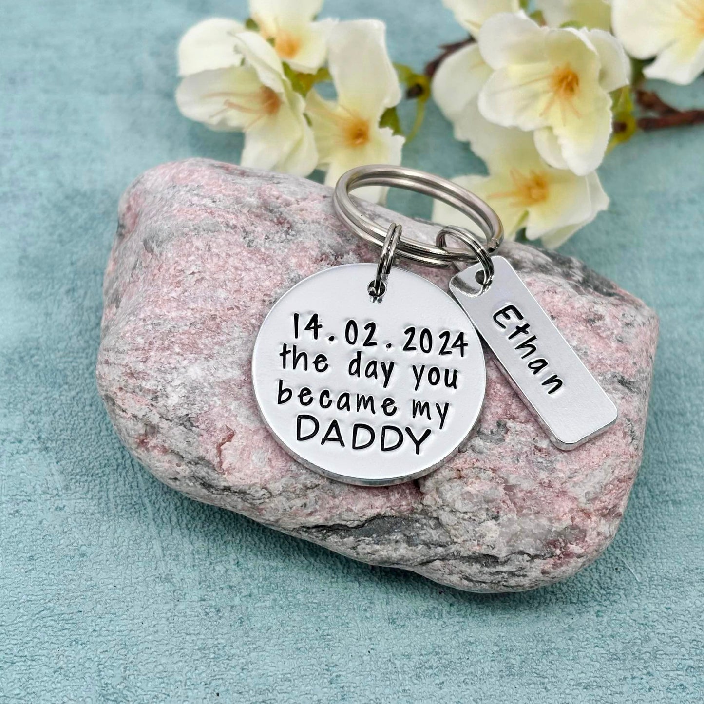 'The Day You Became My Daddy' Keyring