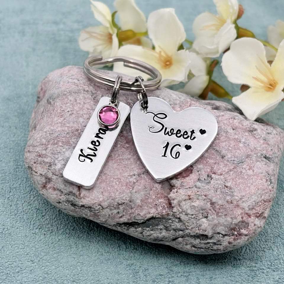 'Sweet 16' Keyring with Swarovski Birthstone