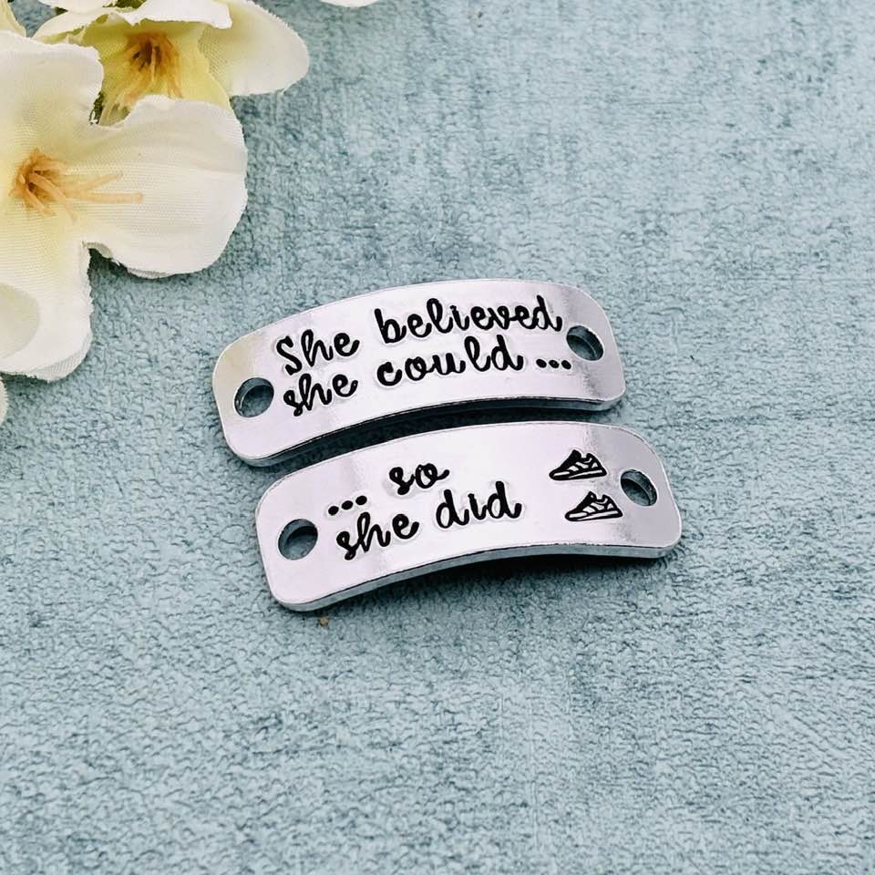'She Believed She Could So She Did' Trainer Tags
