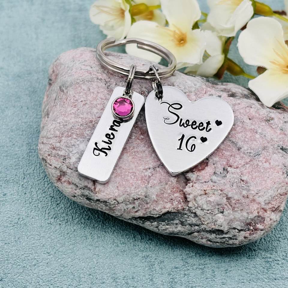 'Sweet 16' Keyring with Swarovski Birthstone
