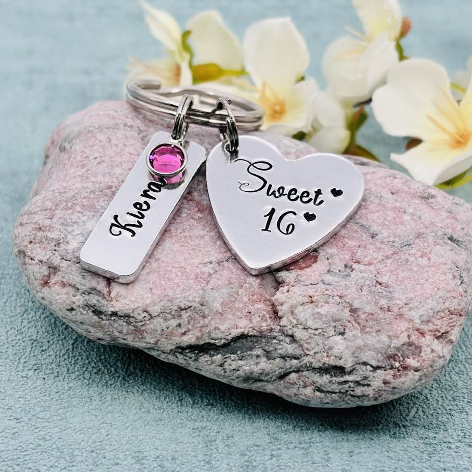 'Sweet 16' Keyring with Birthstone