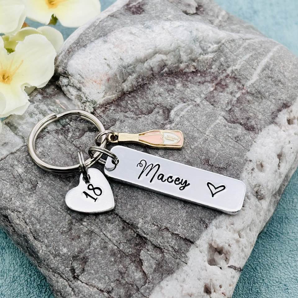 Girls 18th Birthday Gift, 18th Birthday Keyring, Personalised Eighteenth Birthday Keyring