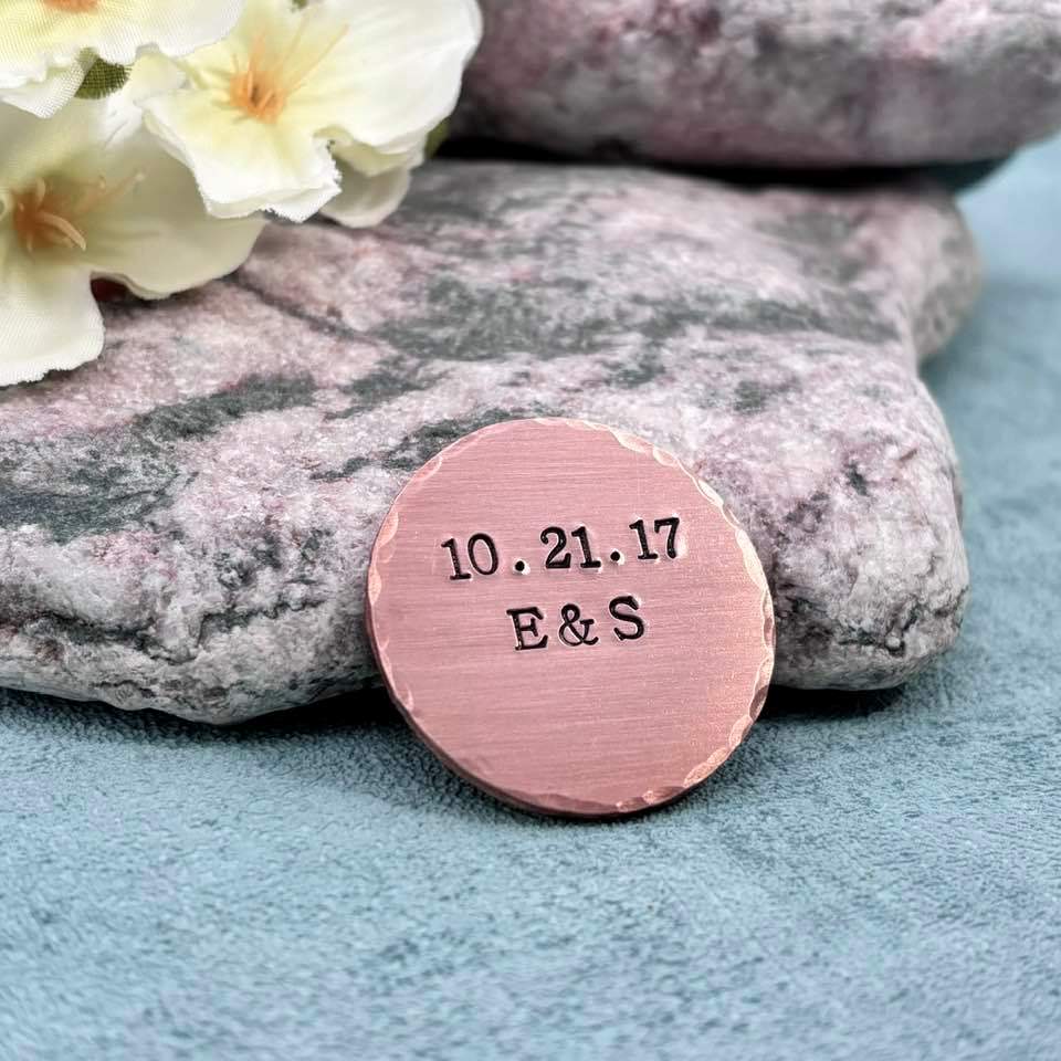 Best Husband By Par Copper Golf Ball Marker, 7th 22nd Wedding Anniversary Copper Gift for Him
