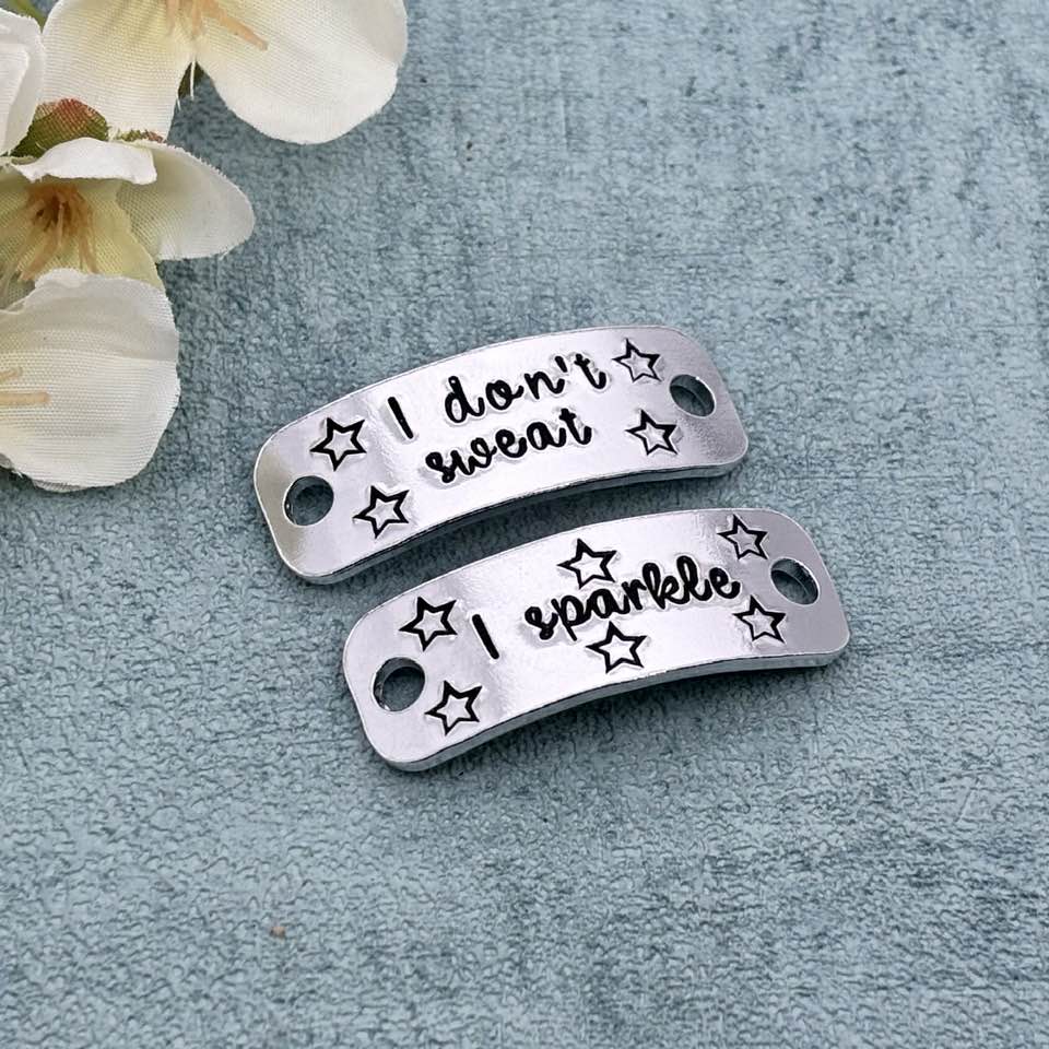 'I don't sweat I sparkle' Trainer Tags