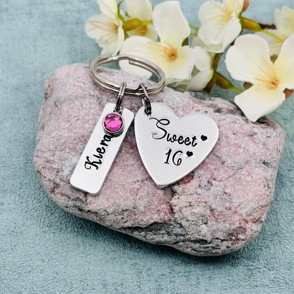 'Sweet 16' Keyring with Swarovski Birthstone
