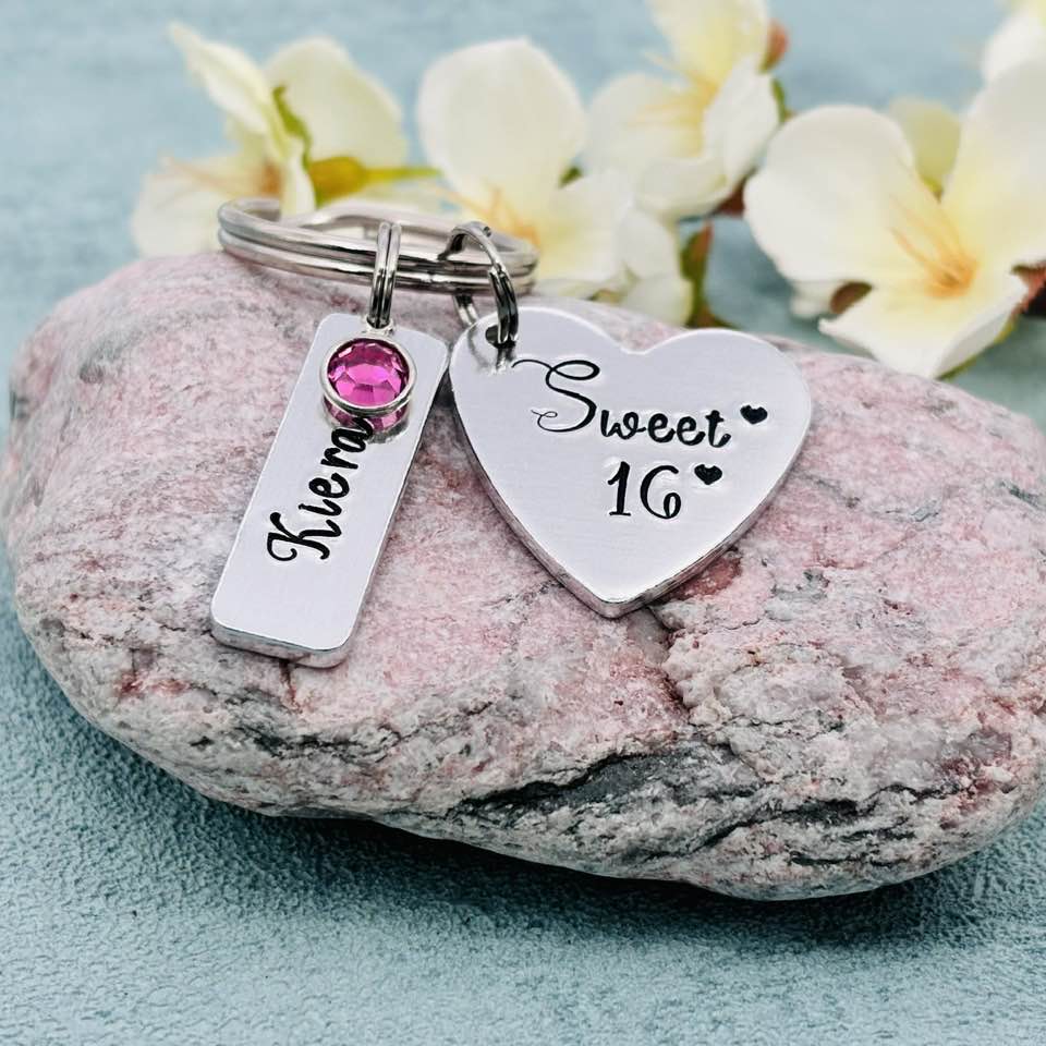 'Sweet 16' Keyring with Swarovski Birthstone