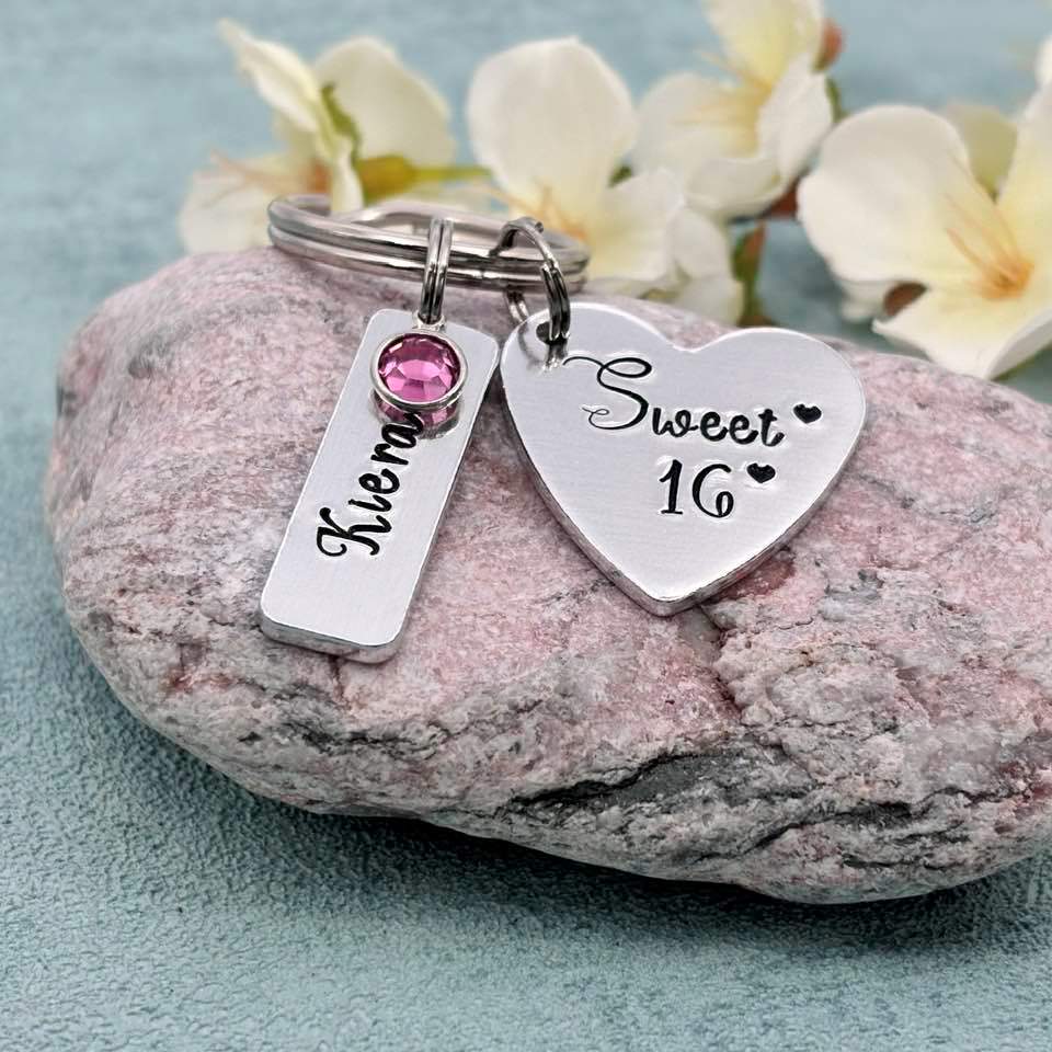 'Sweet 16' Keyring with Swarovski Birthstone