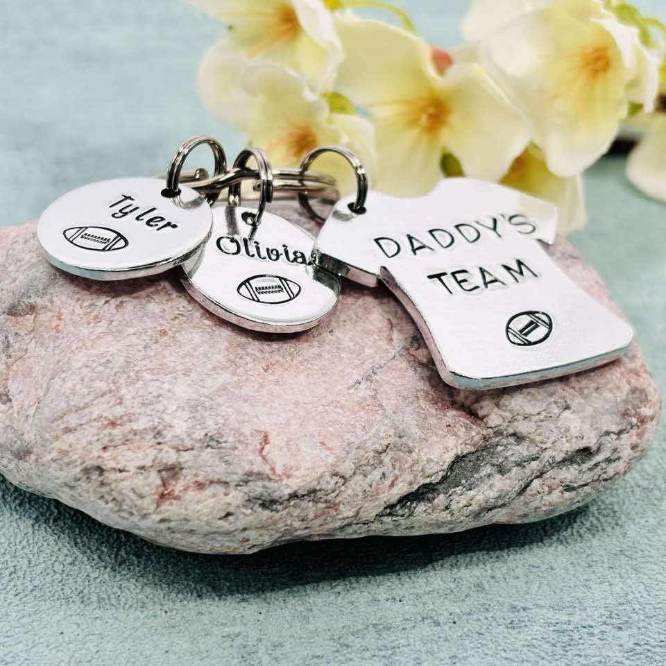 'Daddy's Team' Rugby Player Keyring
