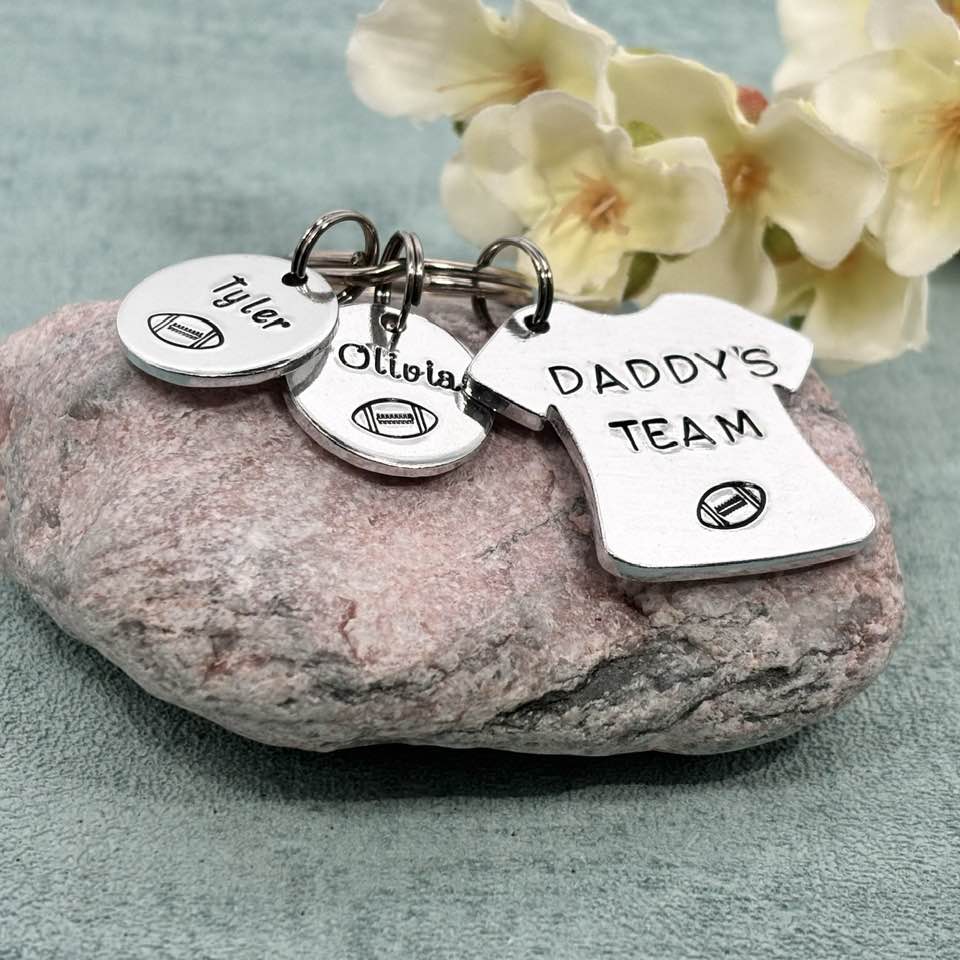 'Daddy's Team' Rugby Player Keyring