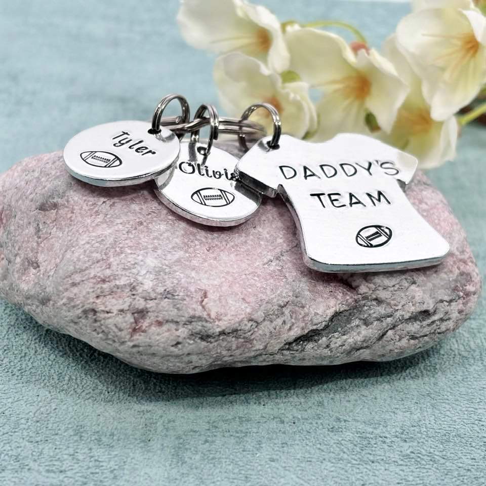 'Daddy's Team' Rugby Player Keyring
