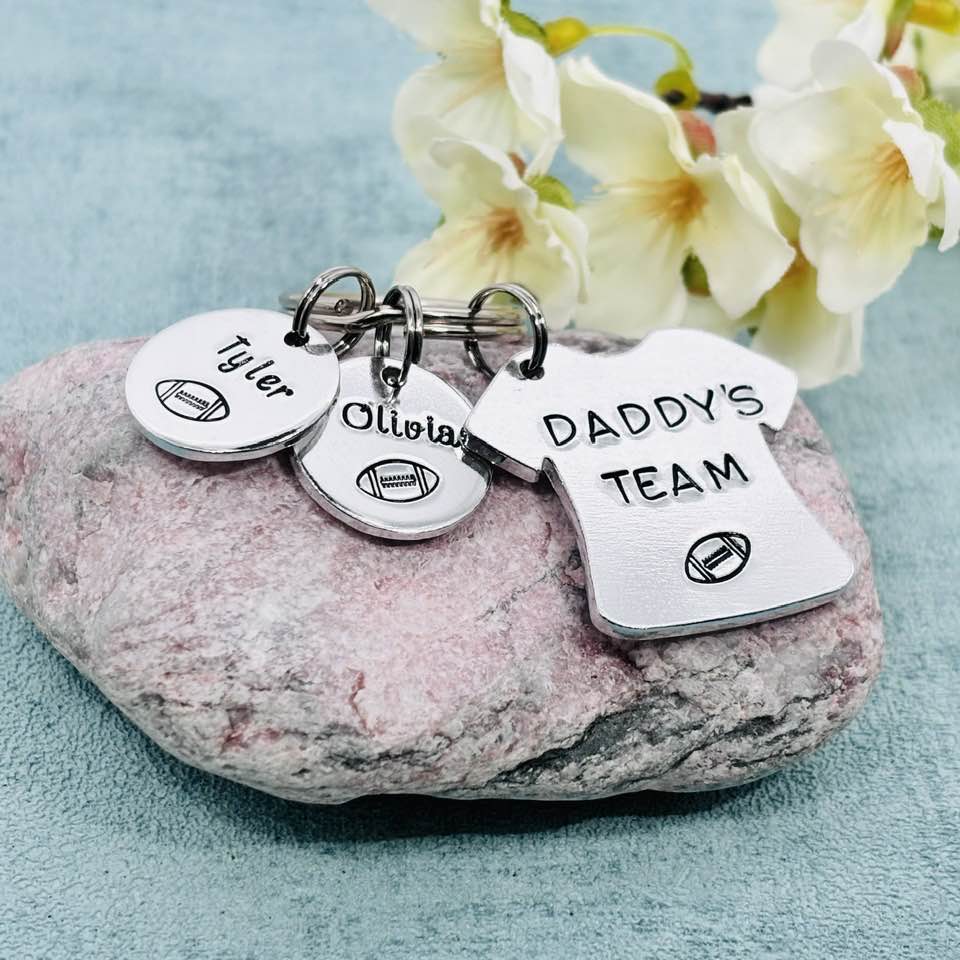 'Daddy's Team' Rugby Player Keyring